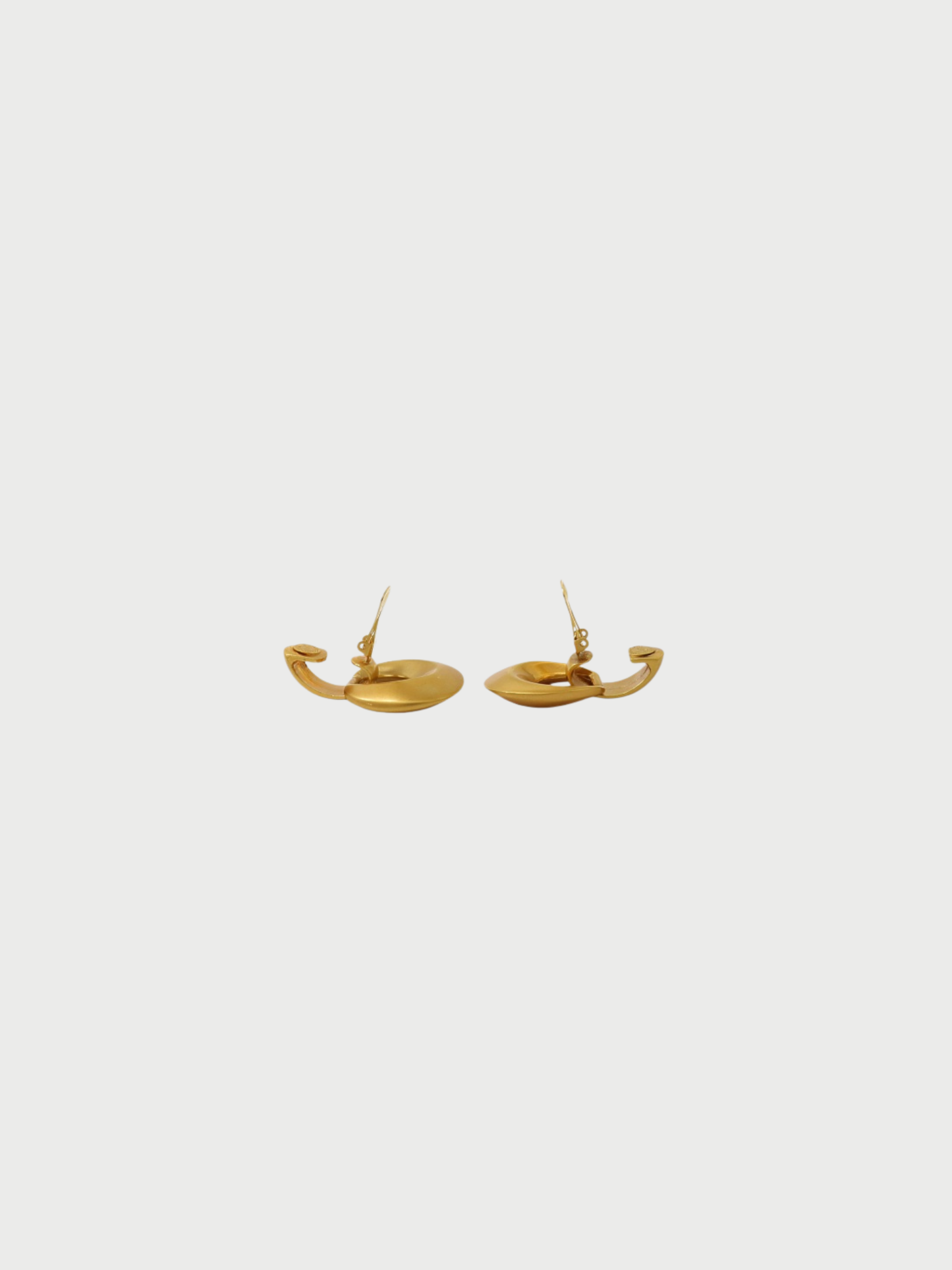 Celine 2000s Gold Plated Metal Logo Earrings
