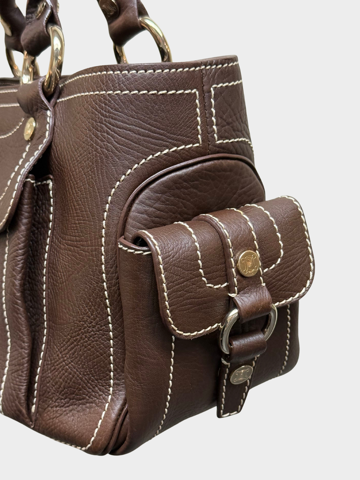 Celine 2000s Dark Brown Leather Boogie Bag