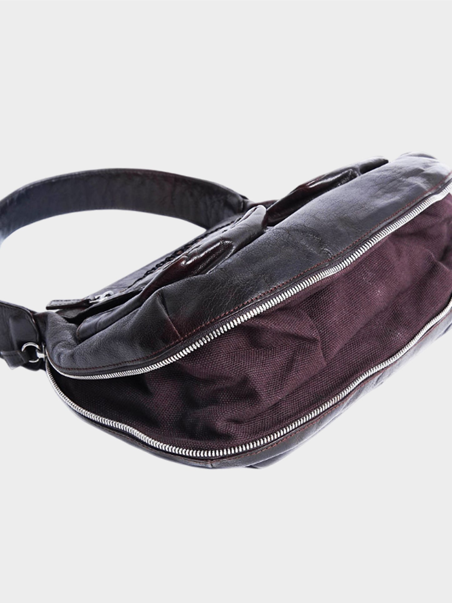 Jean Paul Gaultier 1990s Dark Brown Leather Adjustable Bag