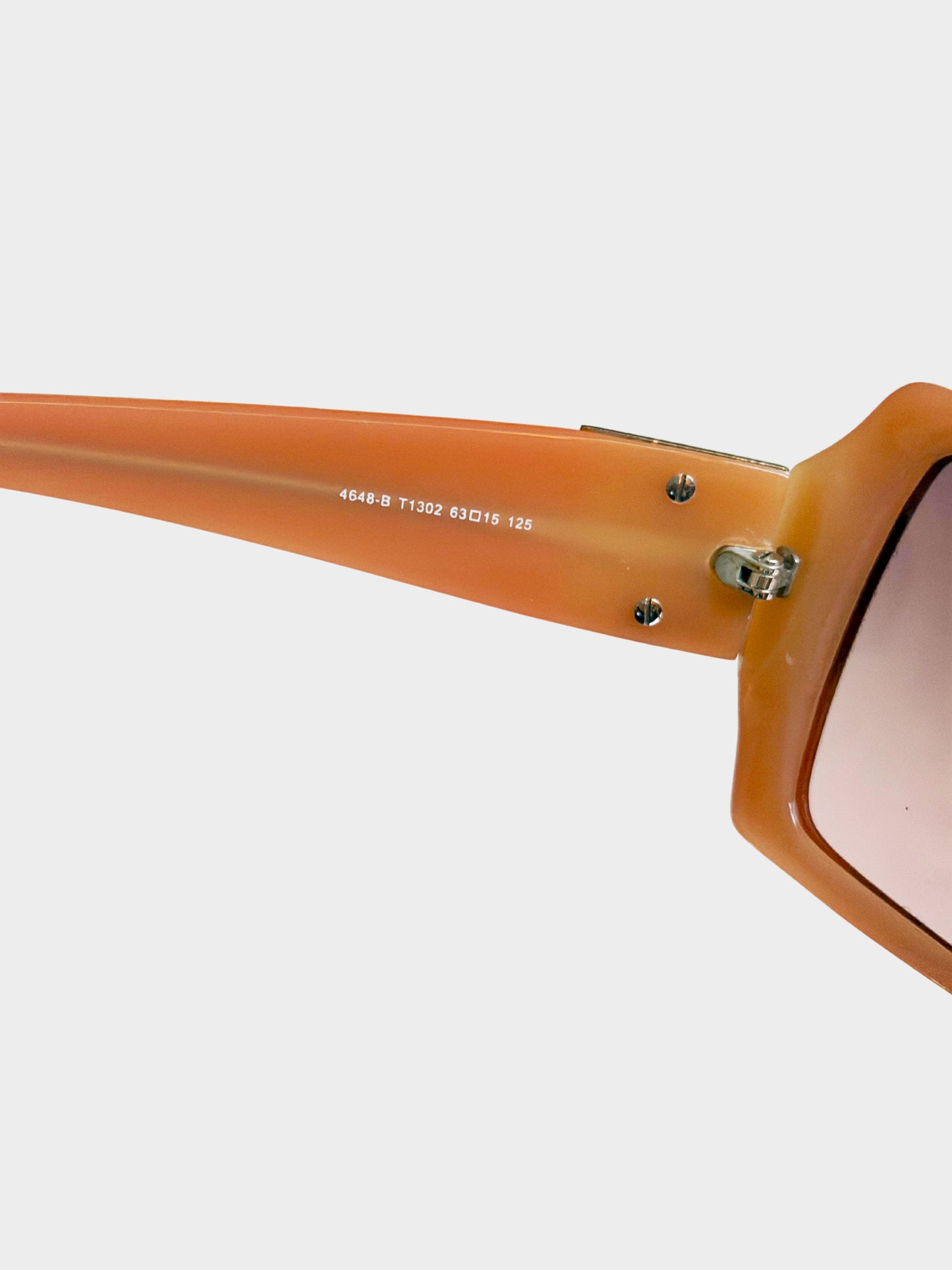 Chanel 2000s Pink and Orange CC Butterfly Oversized Sunglasses