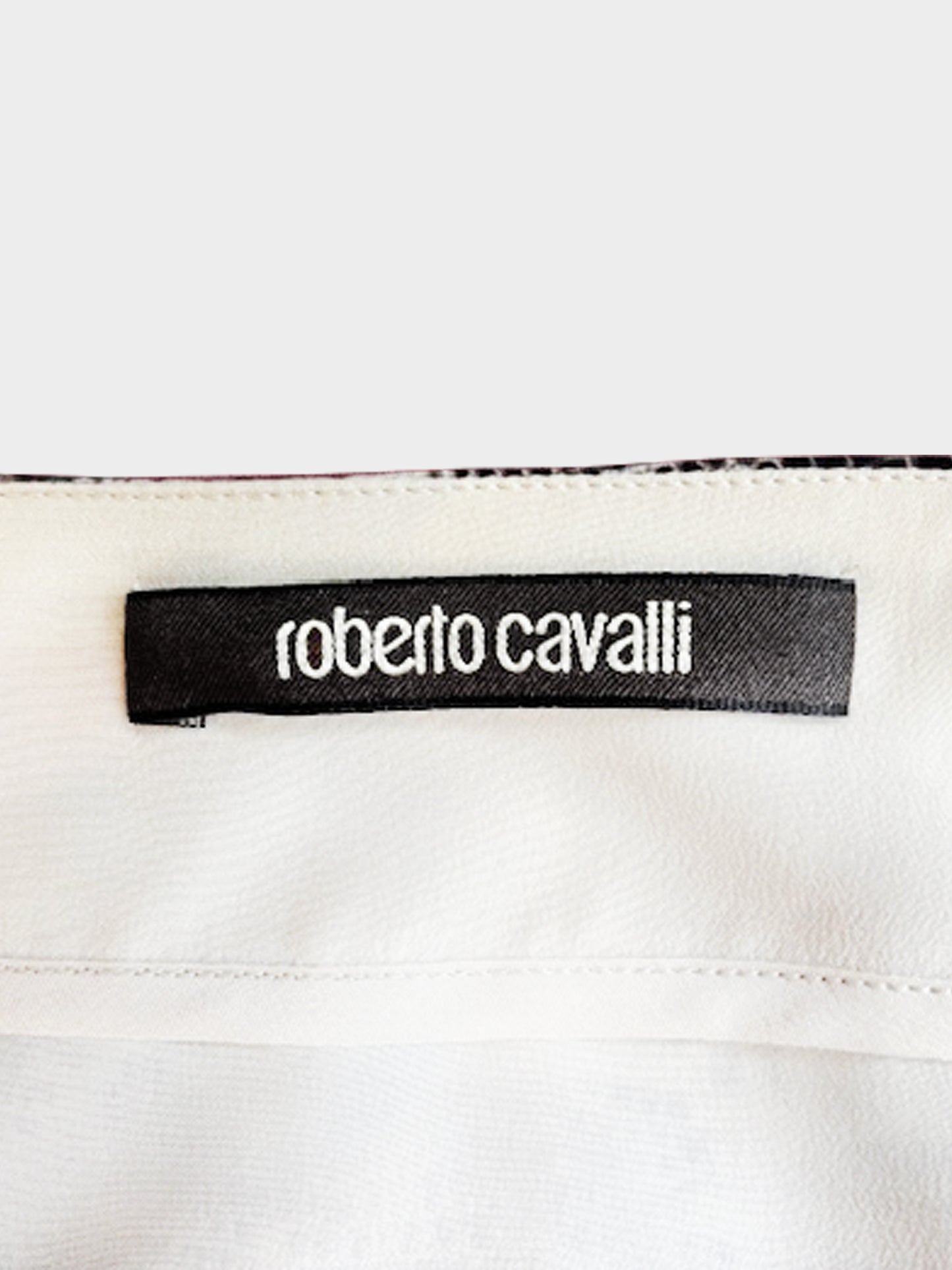 Roberto Cavalli 2000s Python Print Ruffled Silk Skirt