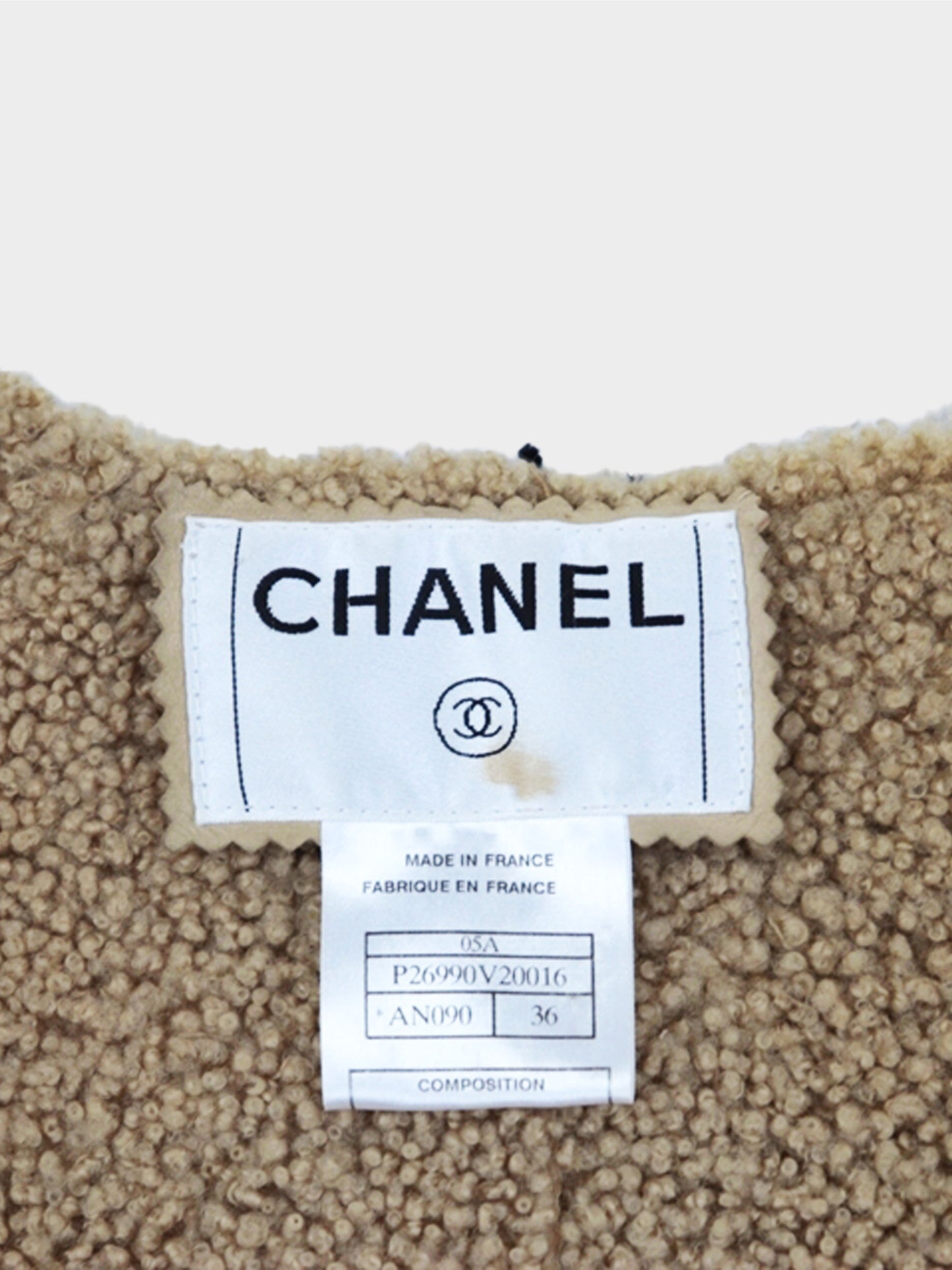 Chanel FW 2005 Beige Tweed Shearling-lined Jacket