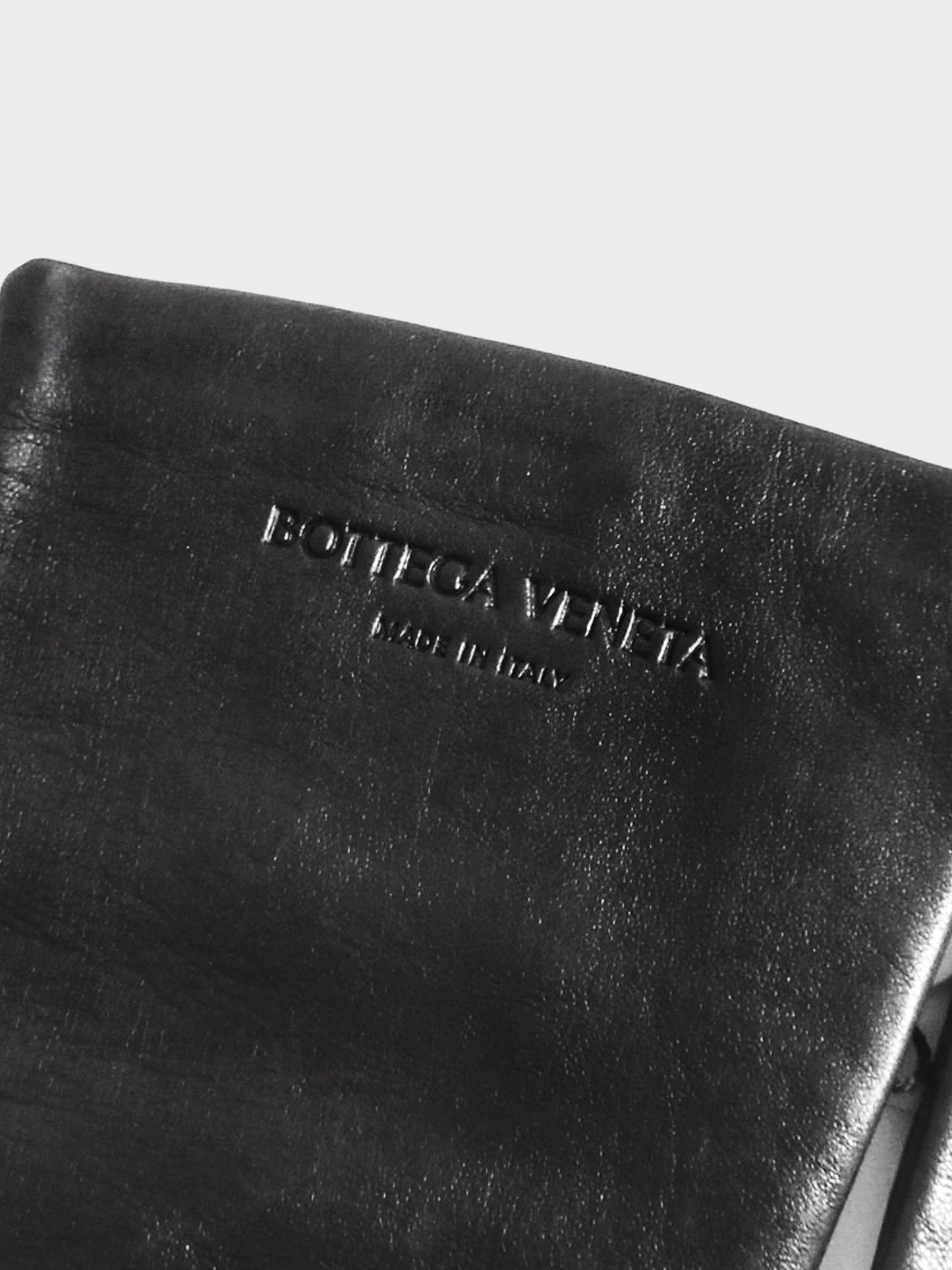 Bottega Veneta 2010s Black Studded Lambskin Leather Gloves