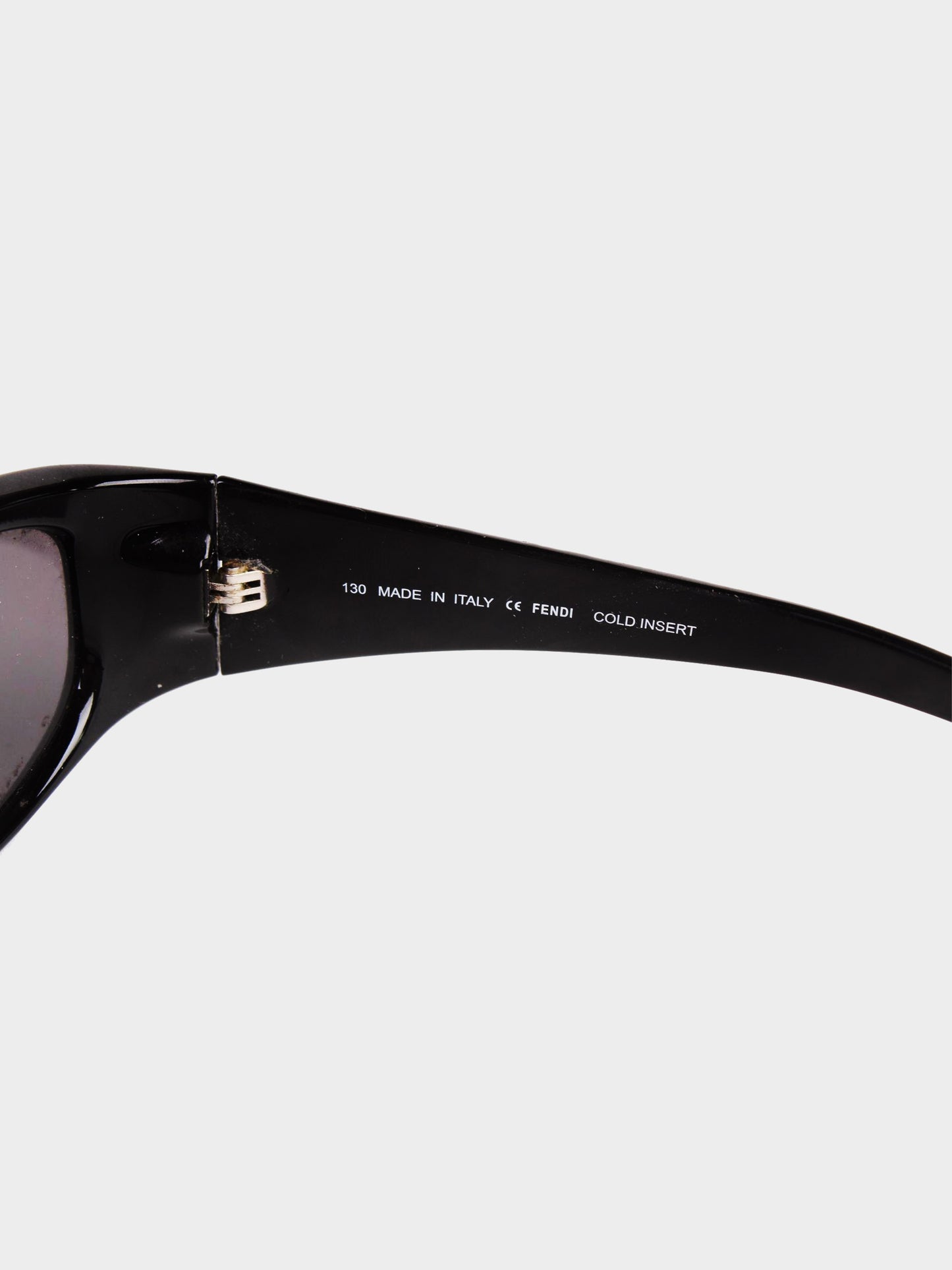 Fendi 1990s Black Acetate Monogram Sunglasses