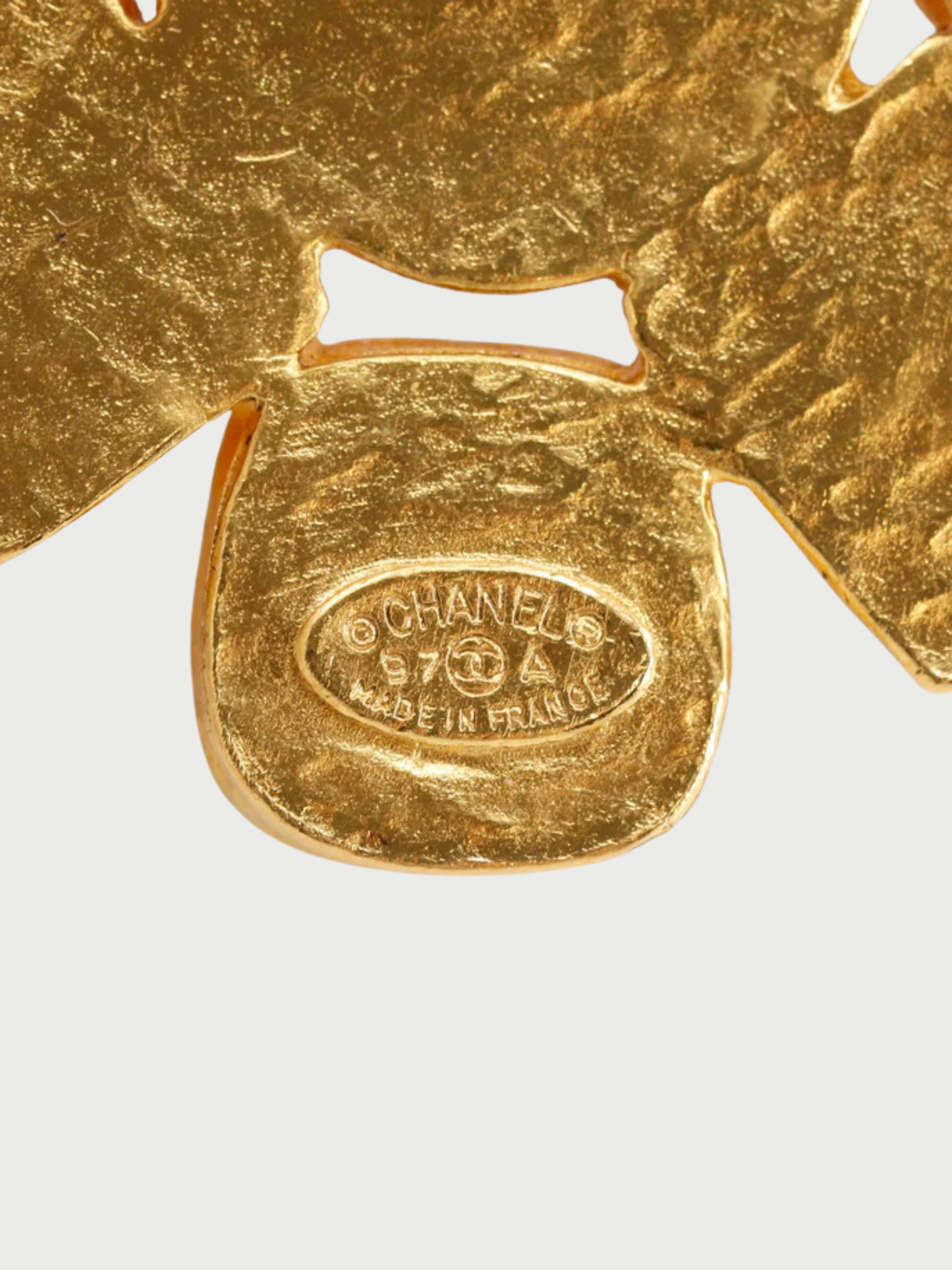 Chanel 1997 Gold Plated Oval COCO Mark Brooch