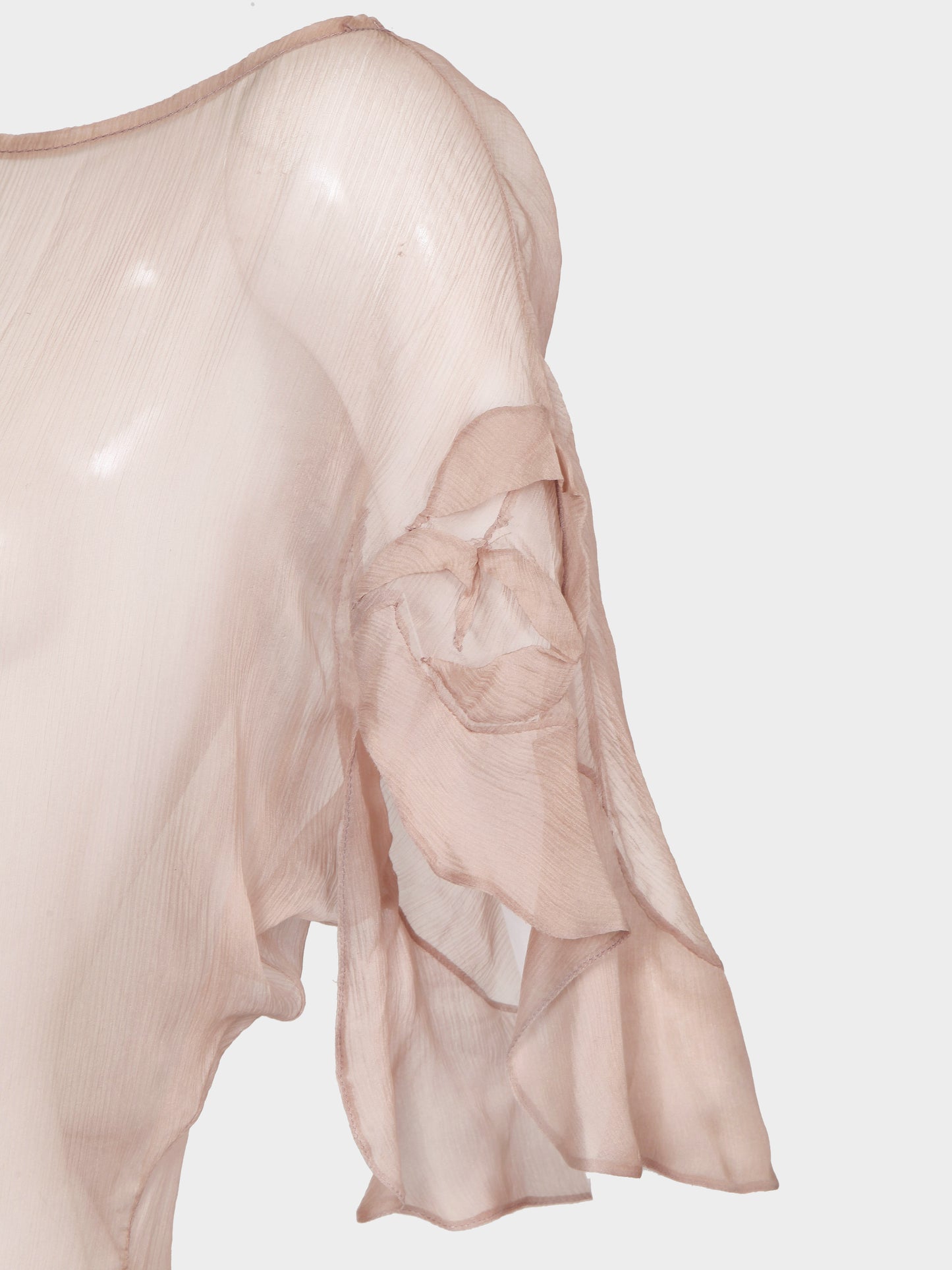 John Galliano FW 2008-2009 Beige 'Pleasuredome' Sheer Chiffon Dress