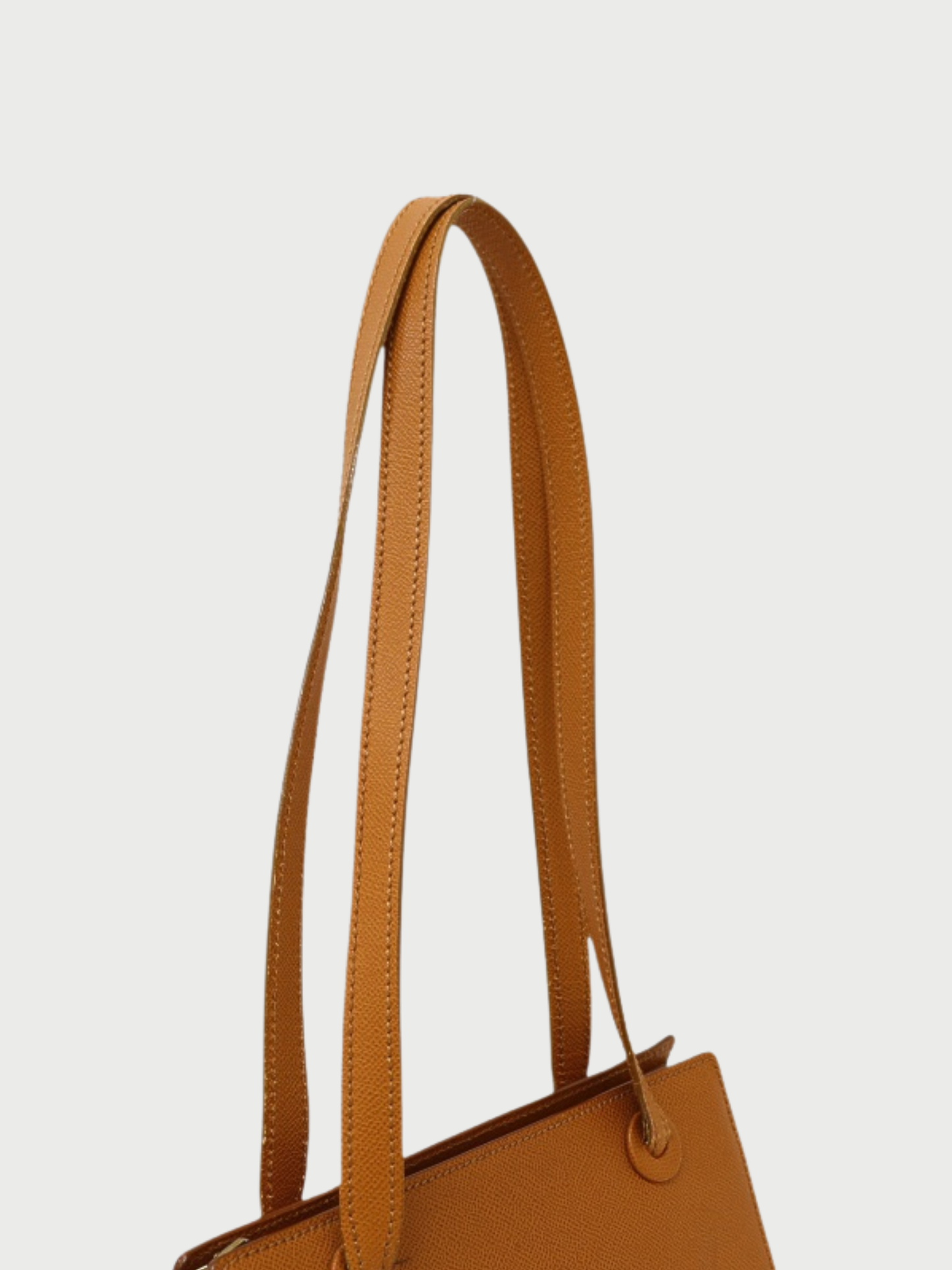 Chanel 1990s Brown Caviar Skin Logo Embroidered Shoulder Bag