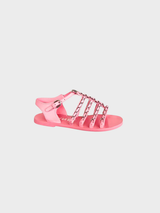 Chanel 2000s Pink Leather Gladiator Sandals