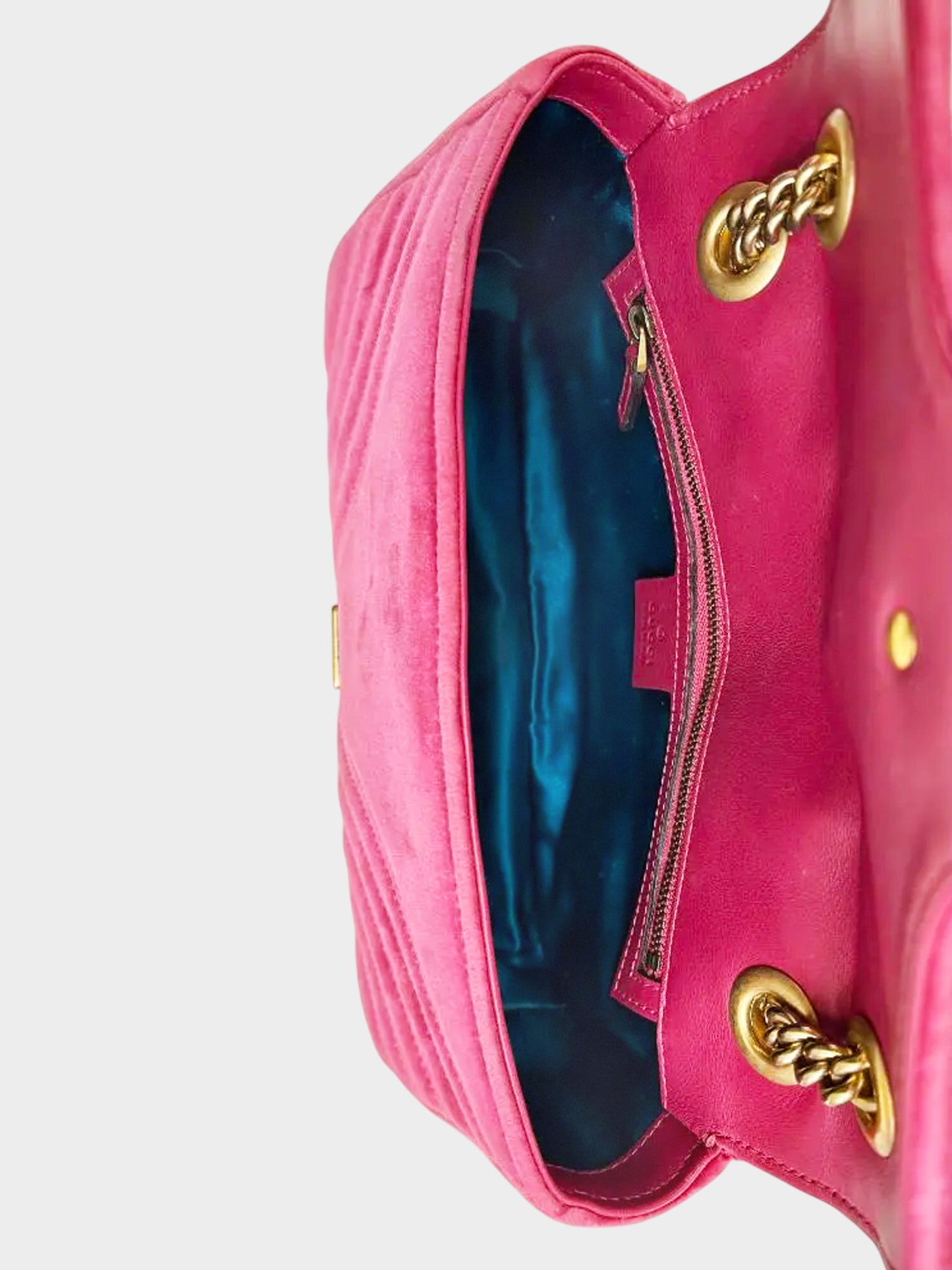 Gucci 2010s Pink Velvet Marmont Matelasse GG Small Shoulder Bag