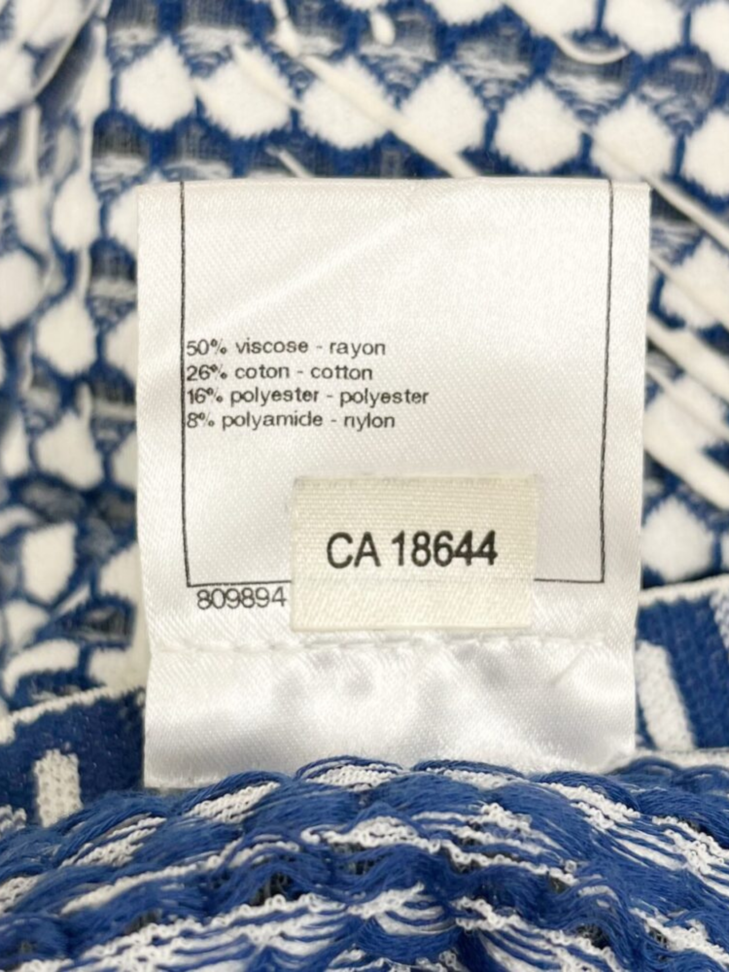 Chanel 2014 Blue White Woven Sleeveless Dress