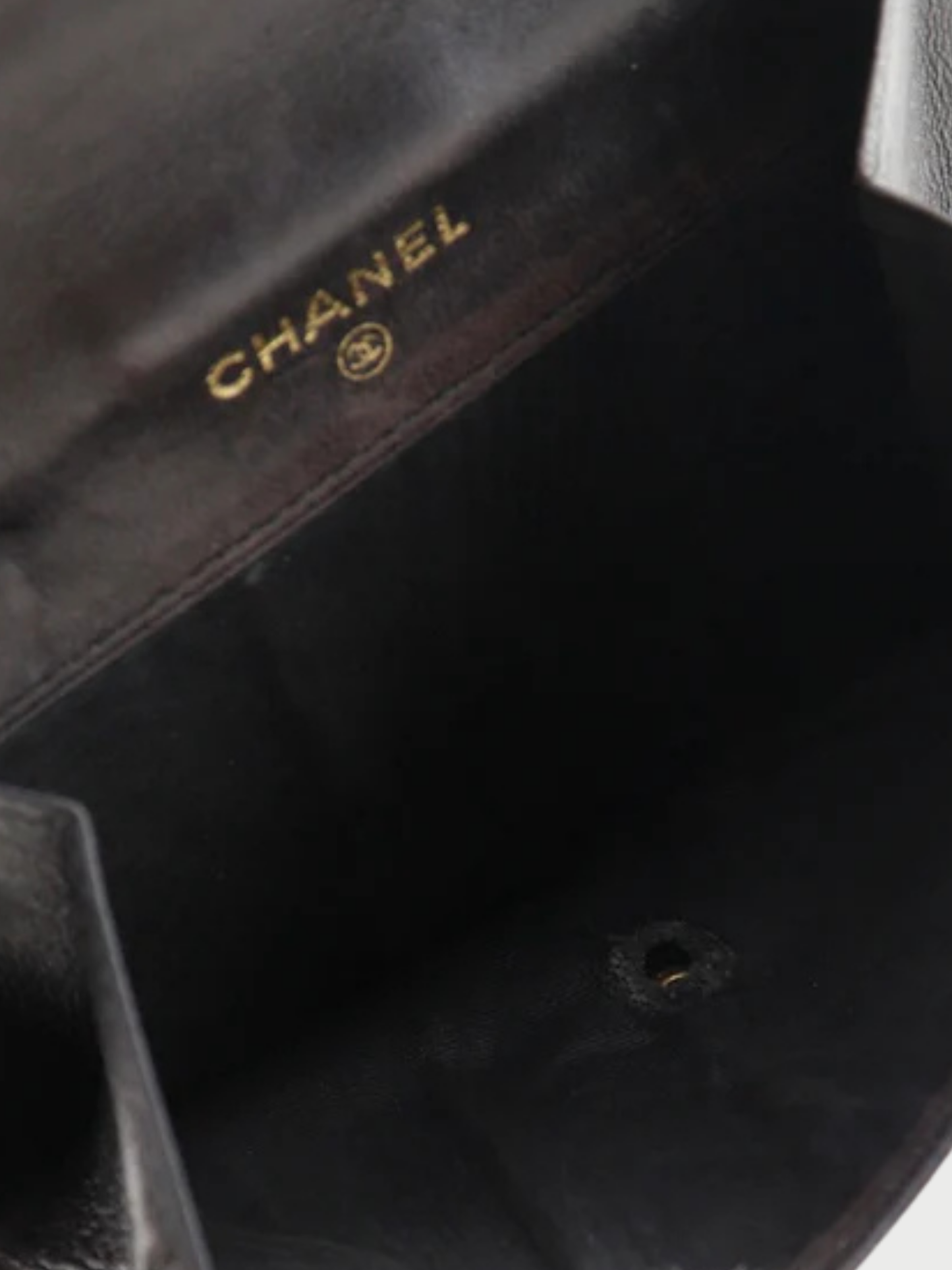 Chanel 1990s Black Lambskin Leather Coco Mark Bi-Fold Wallet