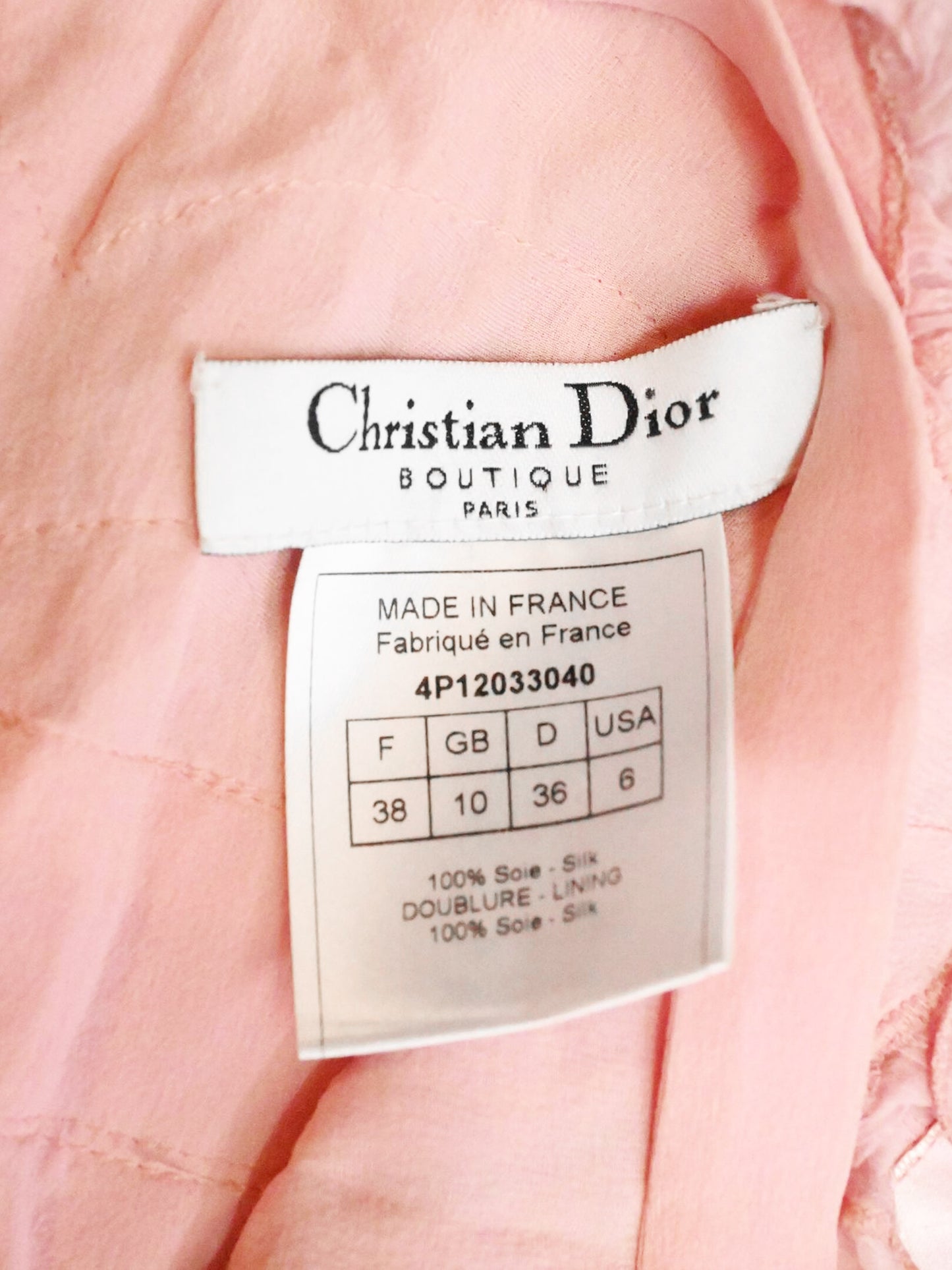 Christian Dior 2004 Pink Lace Top and Pleated Skirt Set