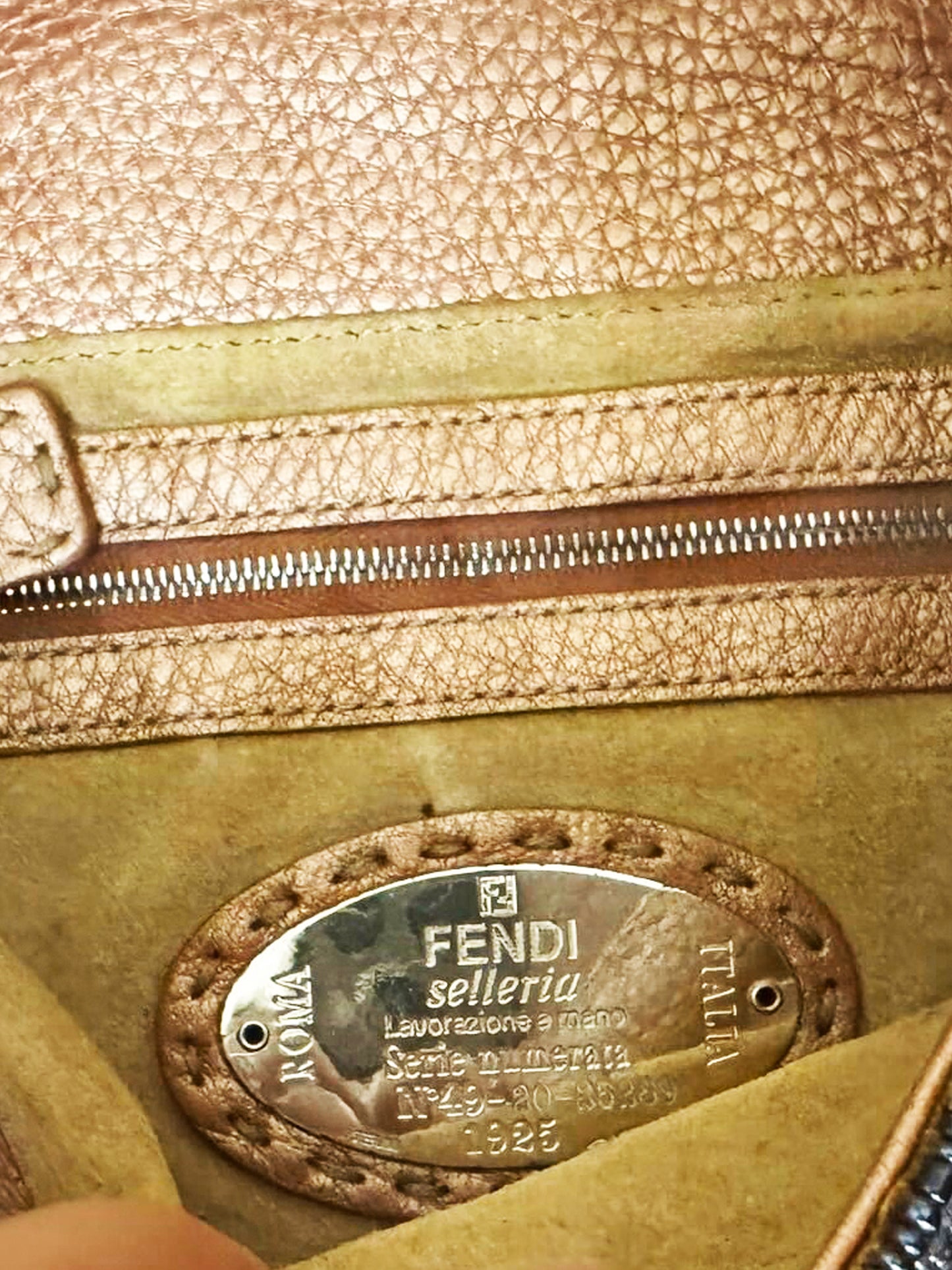 Fendi 2000s Beads and Sequins Pink Leather Selleria Baguette Bag