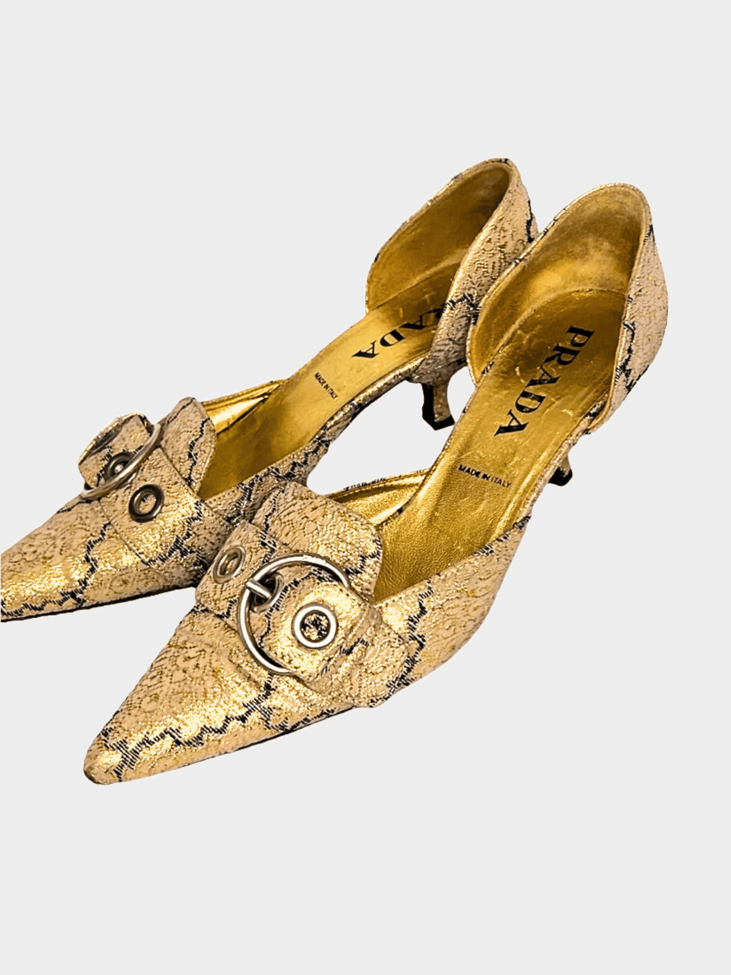 Prada SS 2002 Runway Abstract Print Mule Heels
