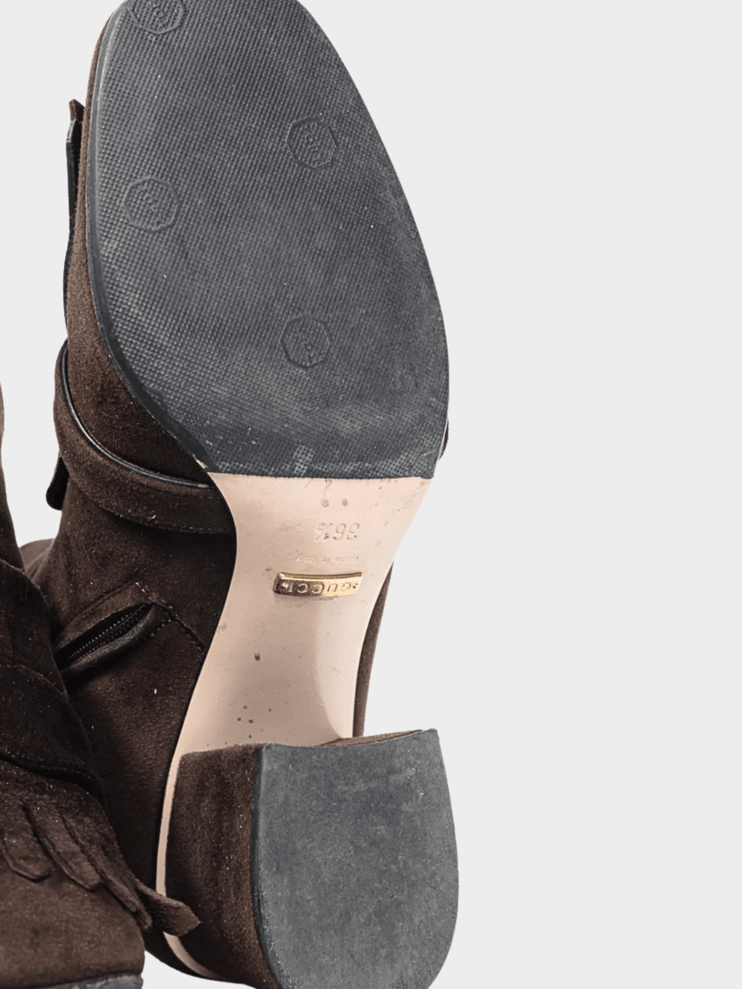 Gucci 2010s GG Marmont Chocolate Suede Fringed Ankle Boots