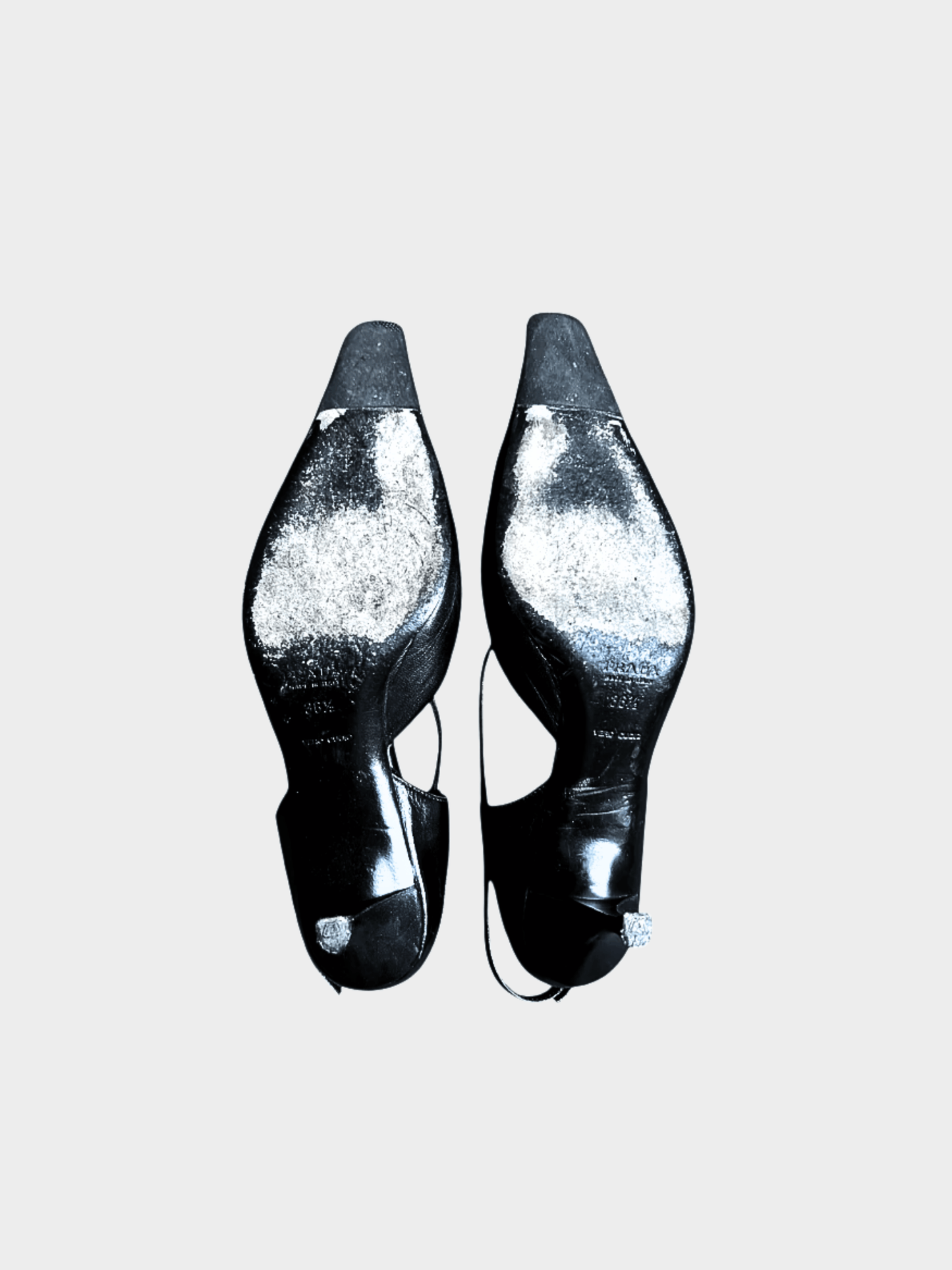 Prada 1990s Black Leather Kitten Heels