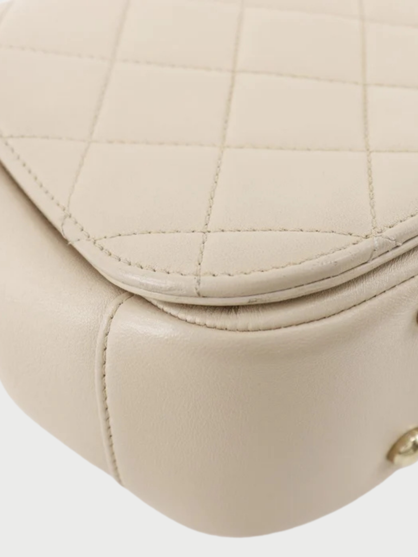 Chanel 2016-2017 Beige Calfskin Matelassé Top Handle 2Way Bag