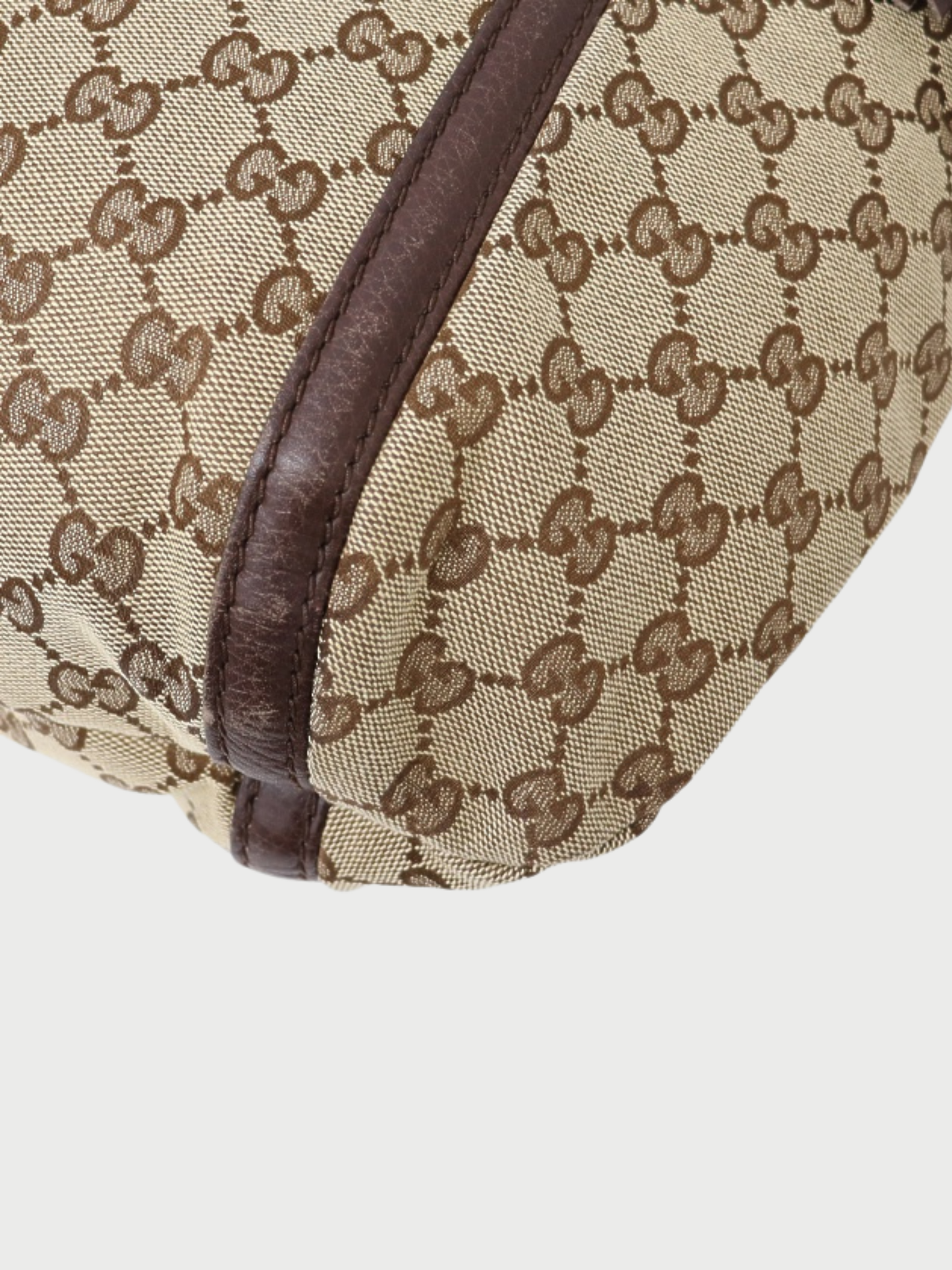 Gucci 2000s Beige Brown GG Canvas One-Shoulder Bag