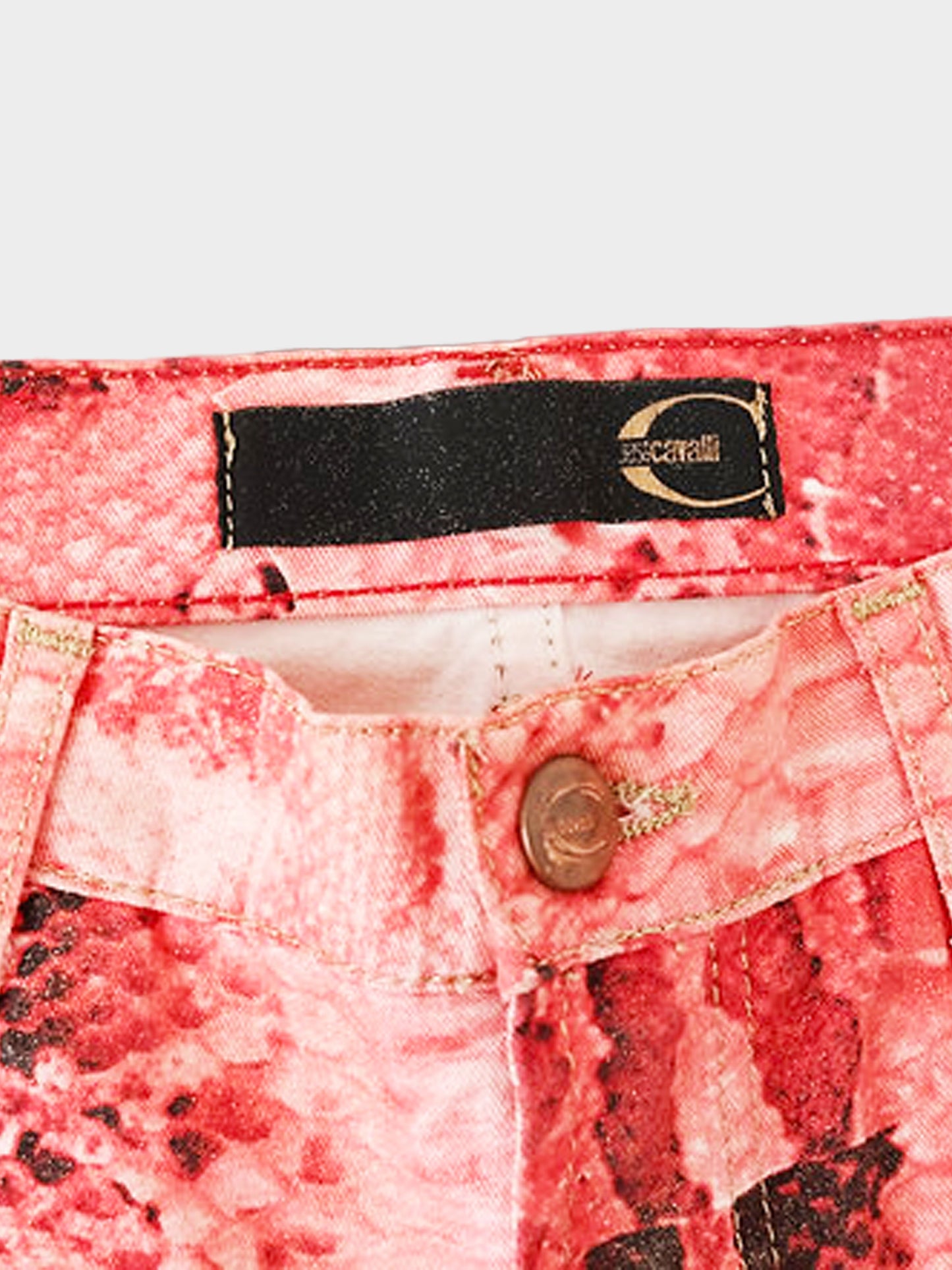 Roberto Cavalli Just Cavalli 2006 Red Python Print Pants