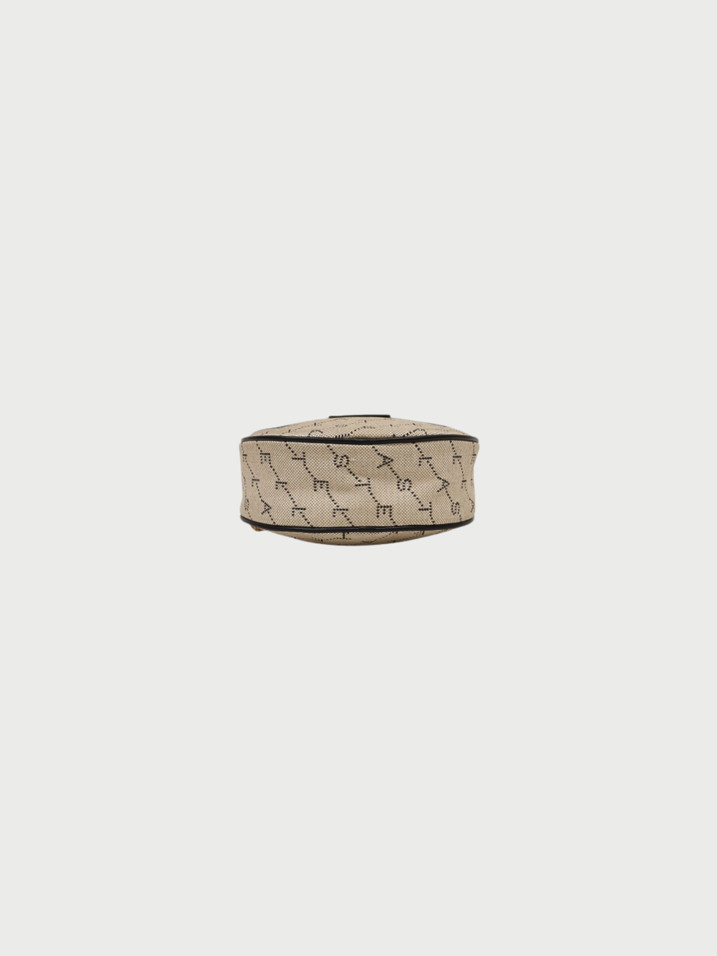 Stella McCartney 2010s Beige Black Canvas Leather Logo Chain Shoulder Bag