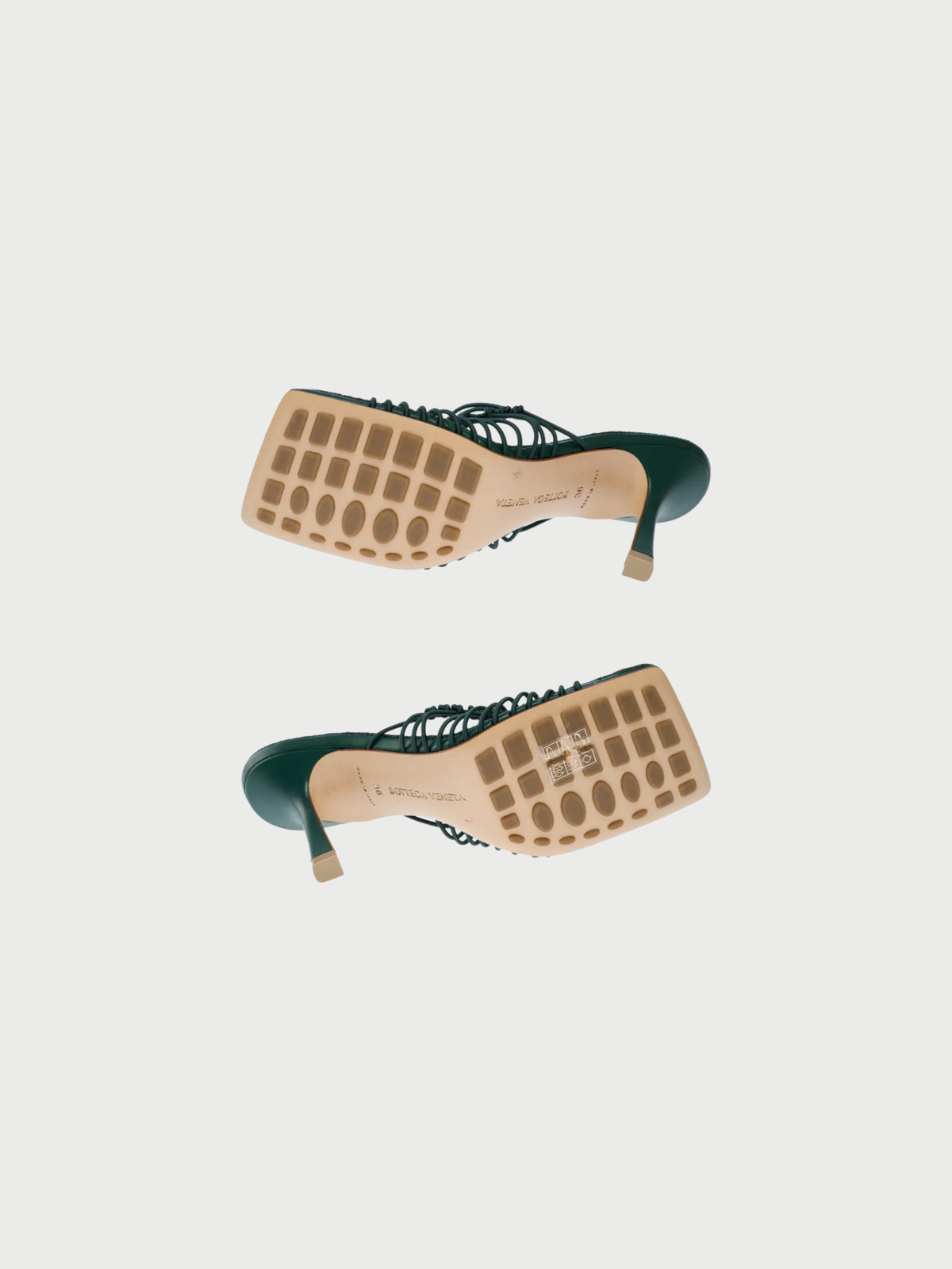 Bottega Veneta 2020s Emerald Green Leather Cindy Stretch Sandals