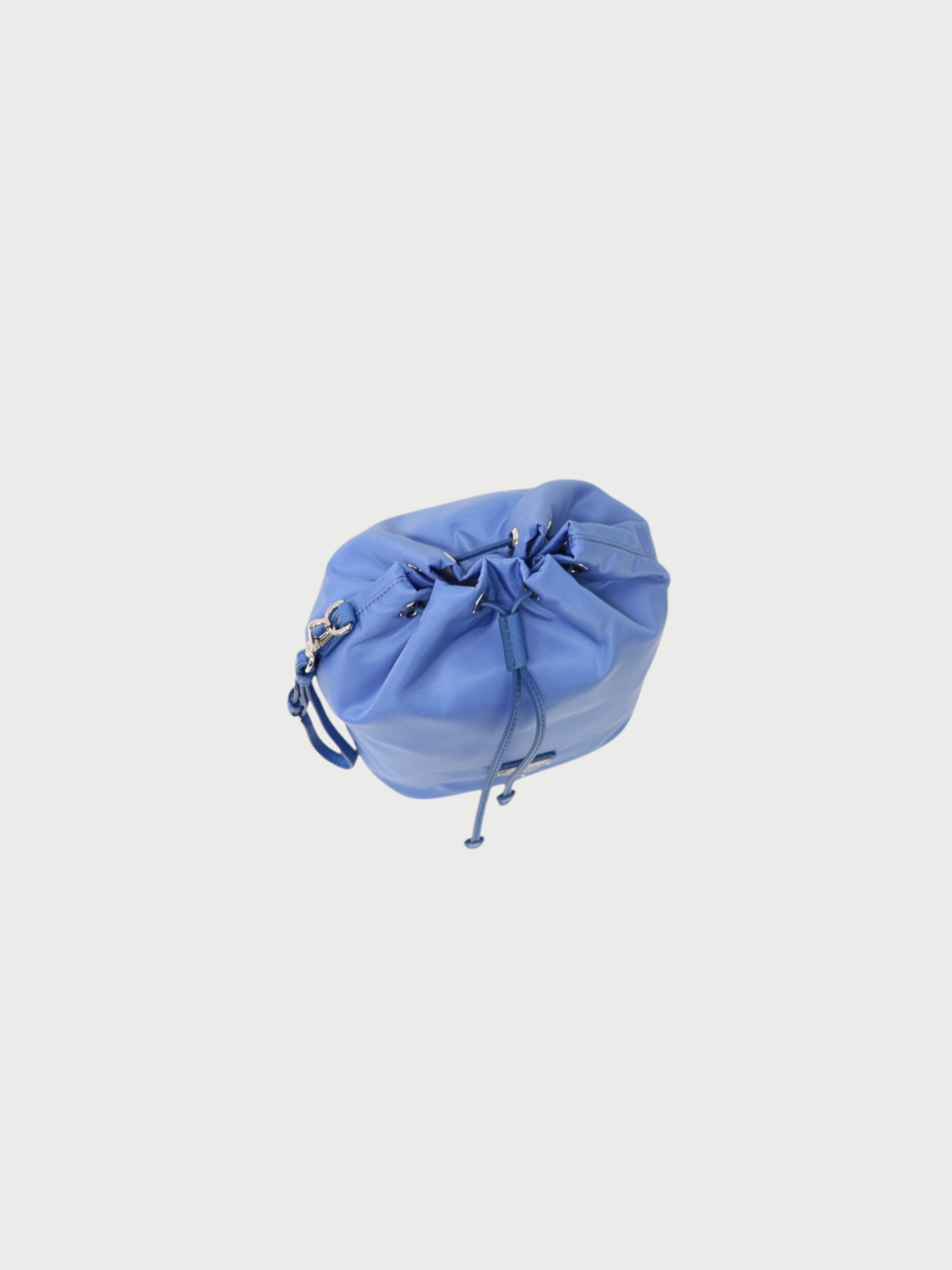 Prada 2000s Blue Nylon Triangle Logo Pouch