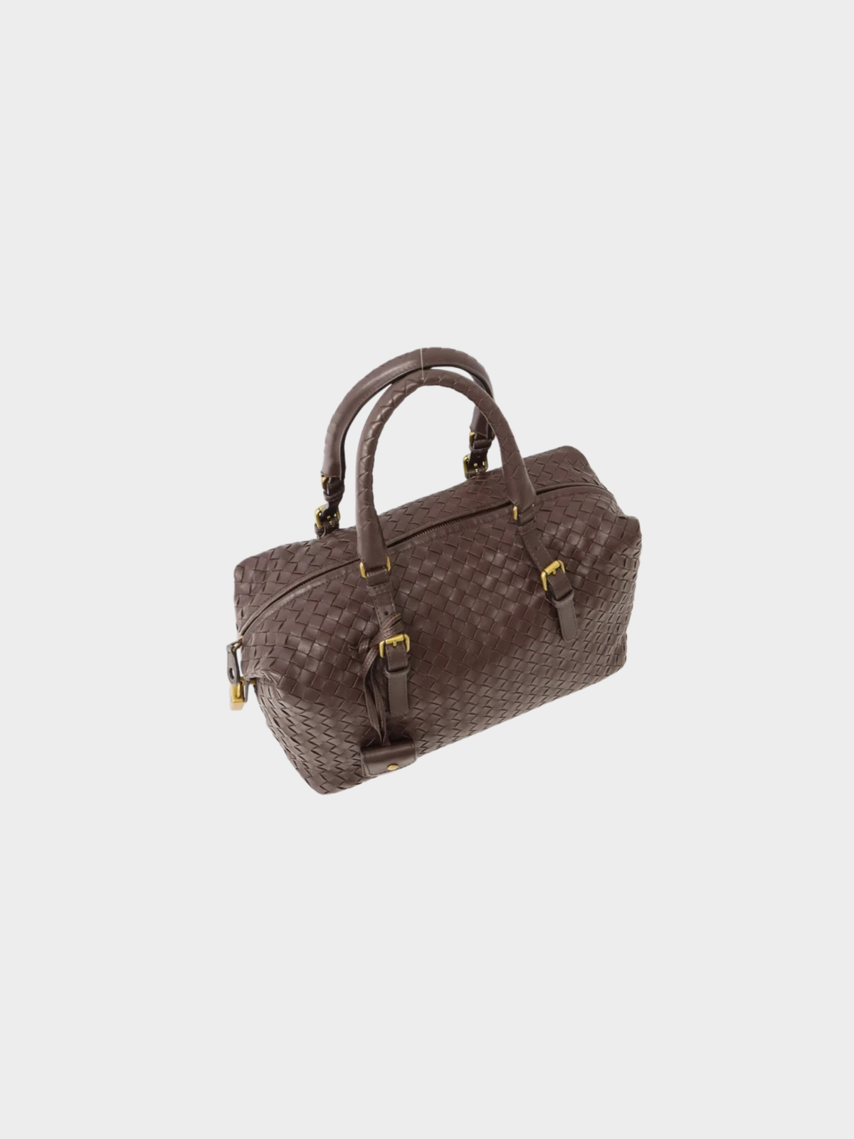 Bottega Veneta 2000s Brown Intrecciato Leather Handbag