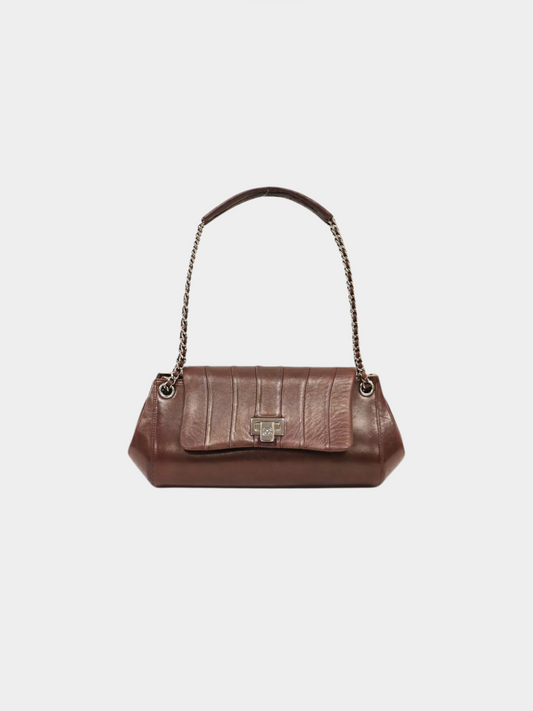 Chanel 2001 Brown Mademoiselle Chain Shoulder Bag