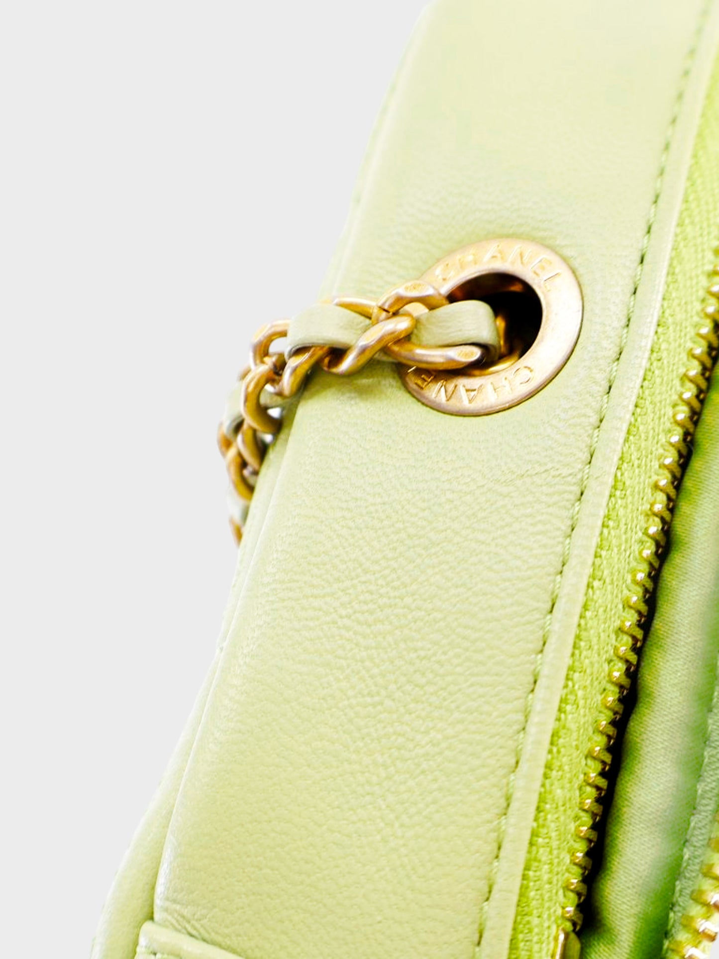 Chanel Late 2020-2021 Pastel Green Lambskin Quilted Seasonal Diamond Crossbody Bag