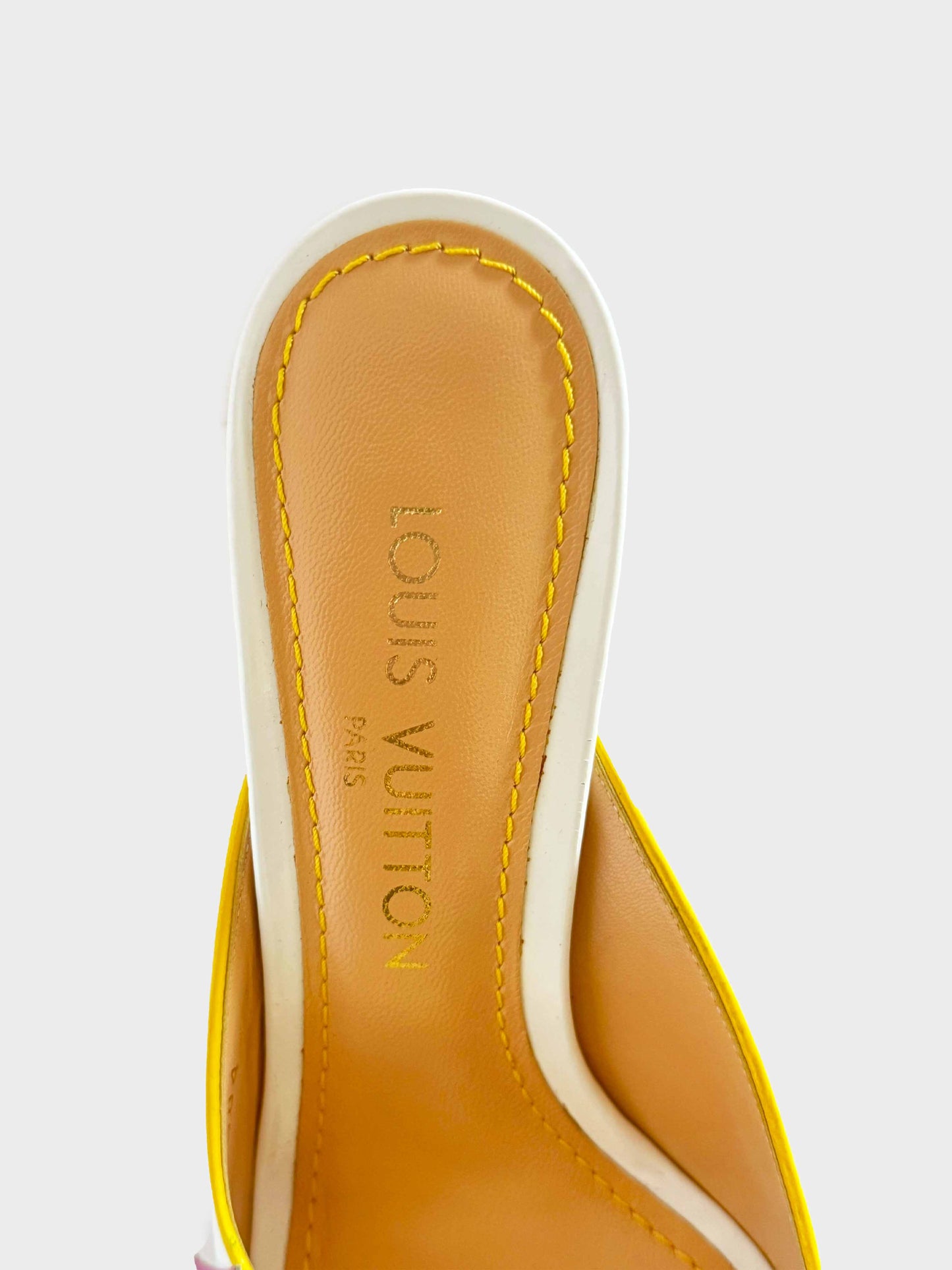 Louis Vuitton 2004 Multicolor Flower-embellished Patent Leather Heeled Sandals