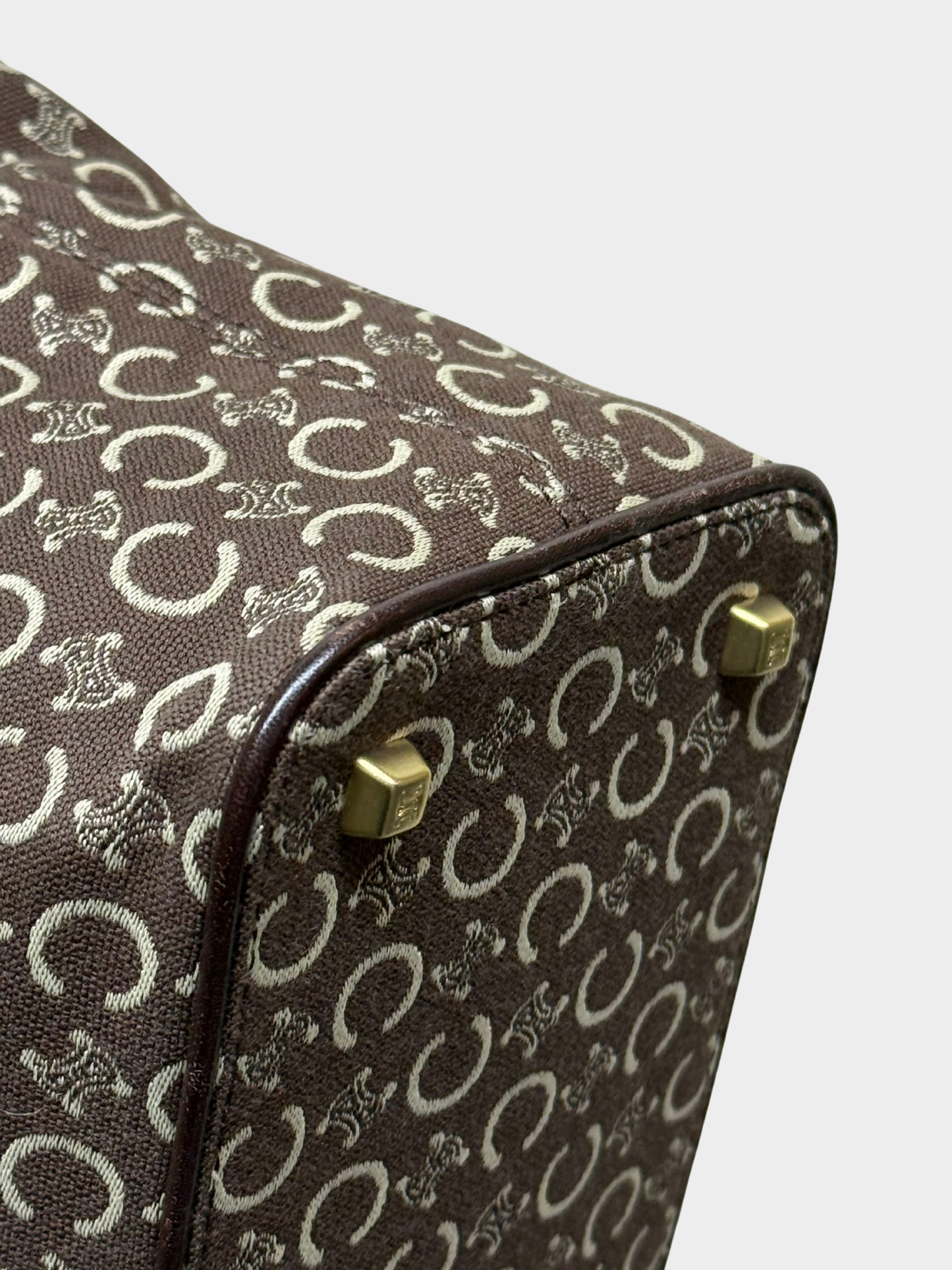 Celine 2000s Dark Brown C Macadam Pochette Shoulder Bag