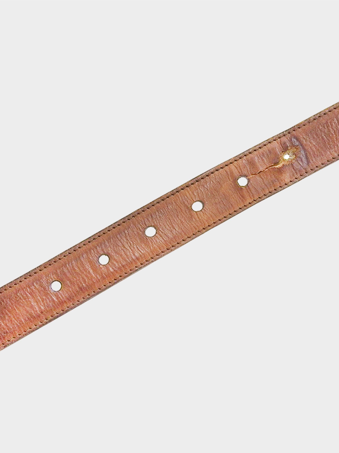 Prada 2010s Oval Logo Plate Buckle Belt