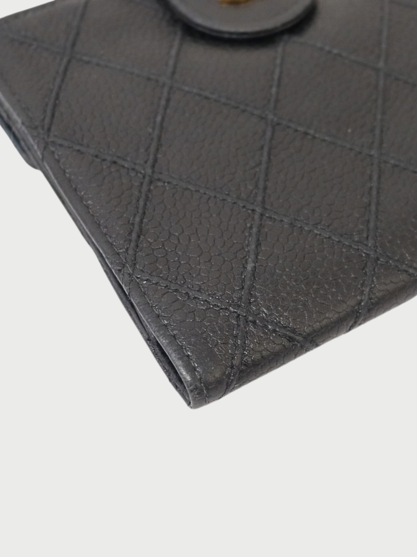 Chanel 1997 Black Caviar Leather Bi-Fold Wallet