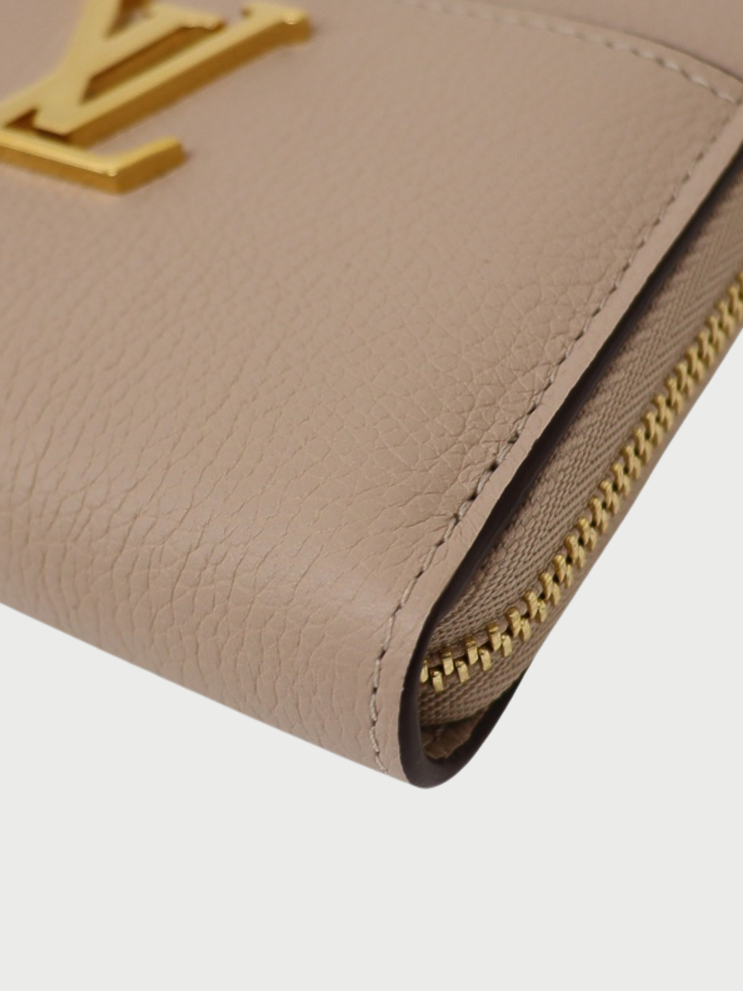 Louis Vuitton 2020s Pink Gray Leather Lockme Zippy Coin Purse