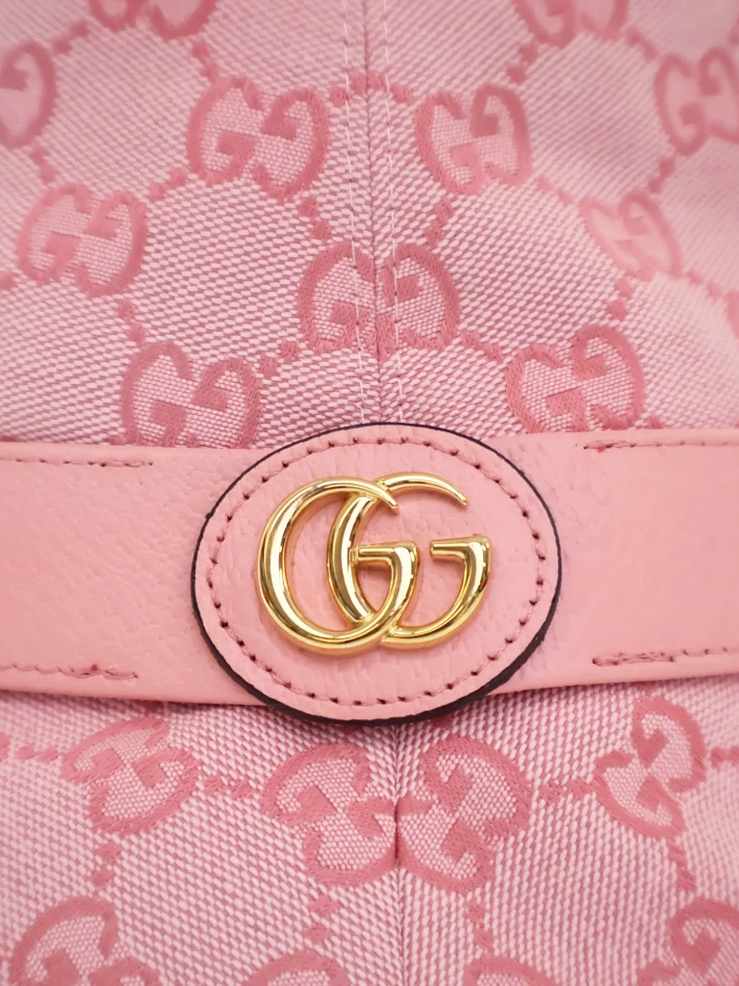Gucci Late 2010s Pink Monogram Double G Bucket Hat