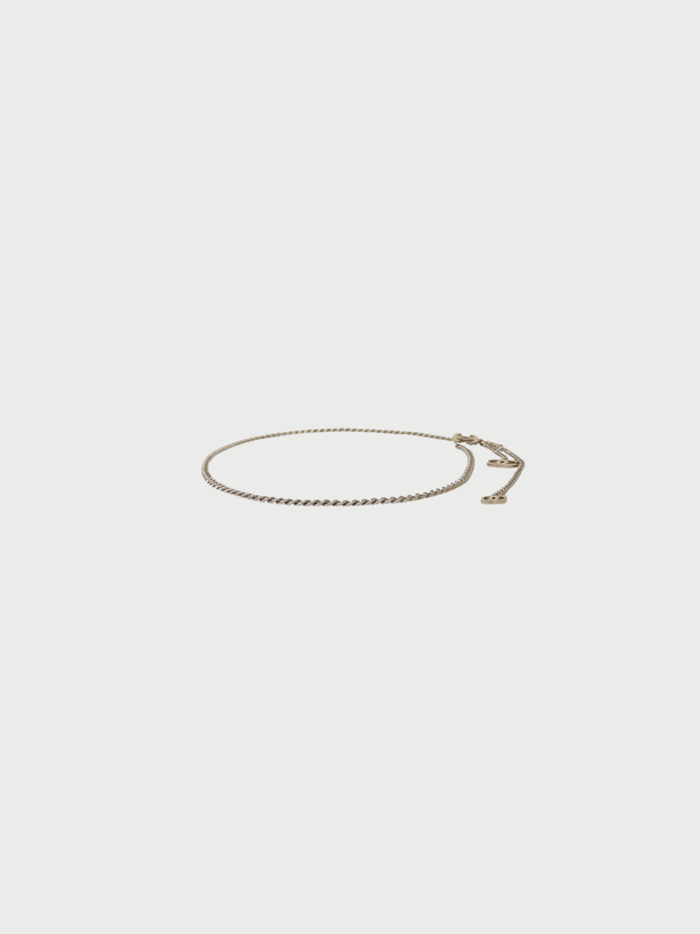 Chanel 2000s Silver Ivory Plated Metal Coco Chain Belt