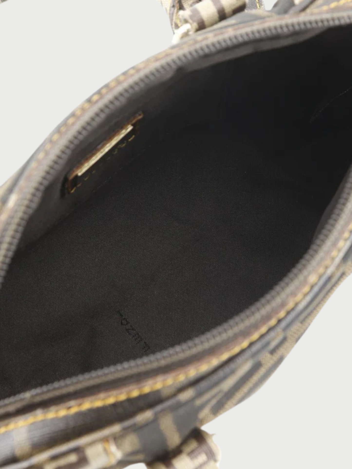 Fendi 2000s Brown Zucca Nylon Canvas Mini Boston 2Way Bag