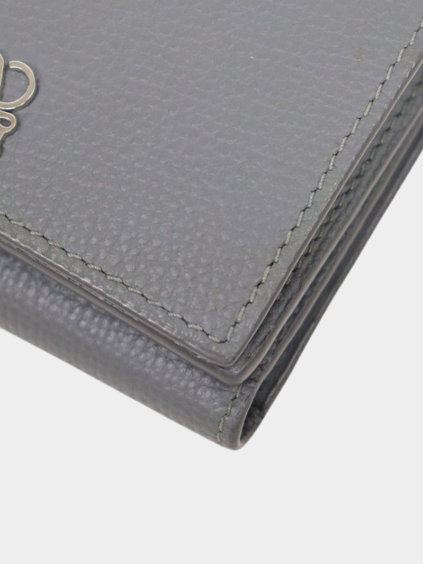 Loewe 2010s Gray Anagram Vertical Wallet