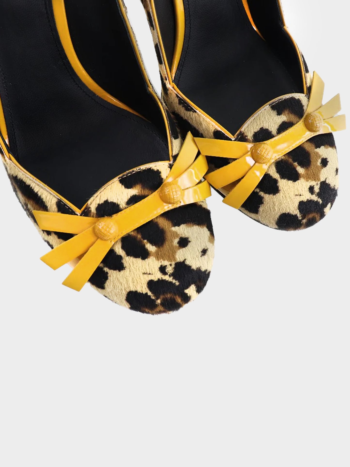 Bottega Veneta 2010s Leopard Print Pony Hair Pumps