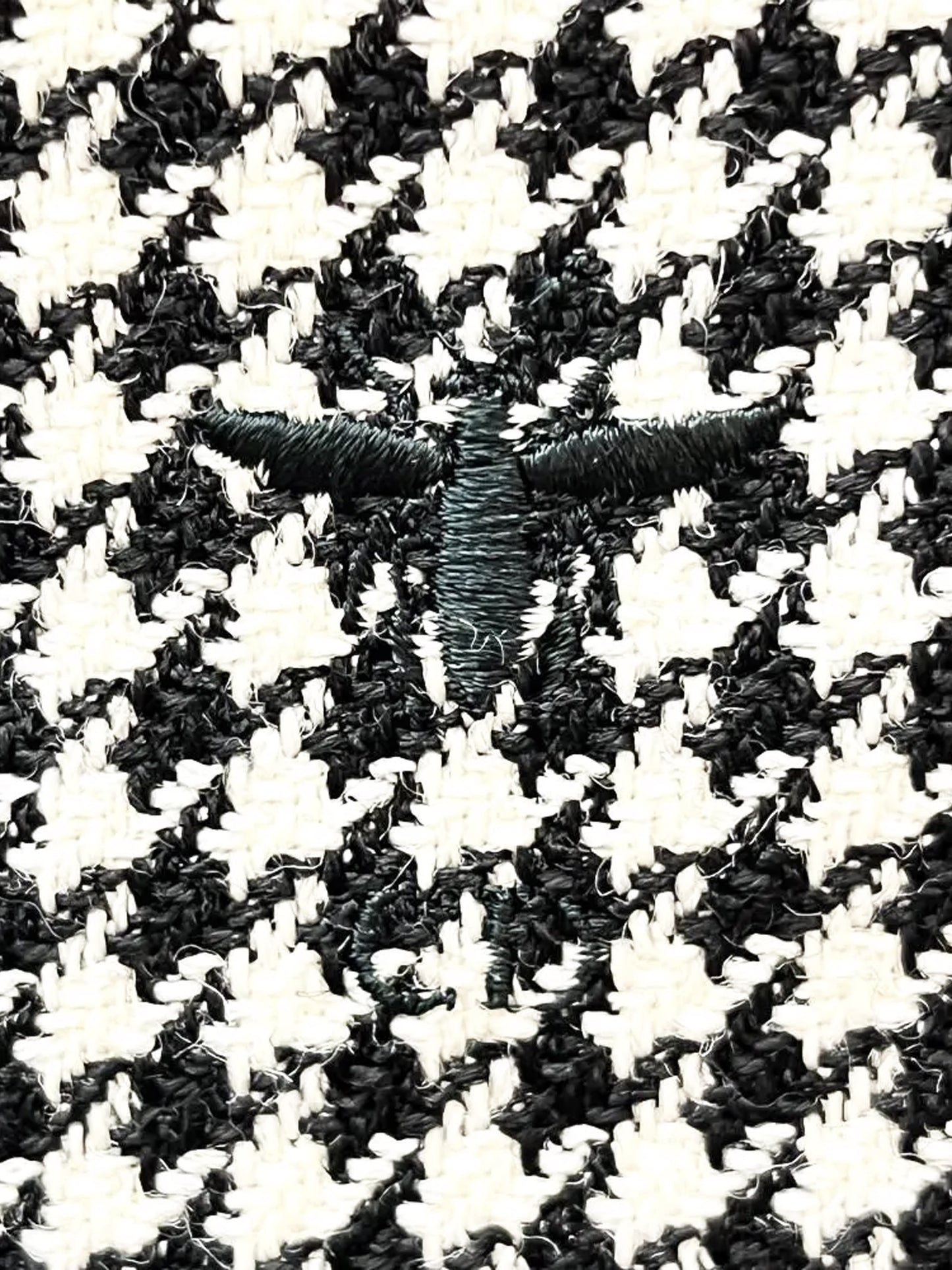 Christian Dior 2020s Black and White Wool Houndstooth Blazer with Hooded Liner