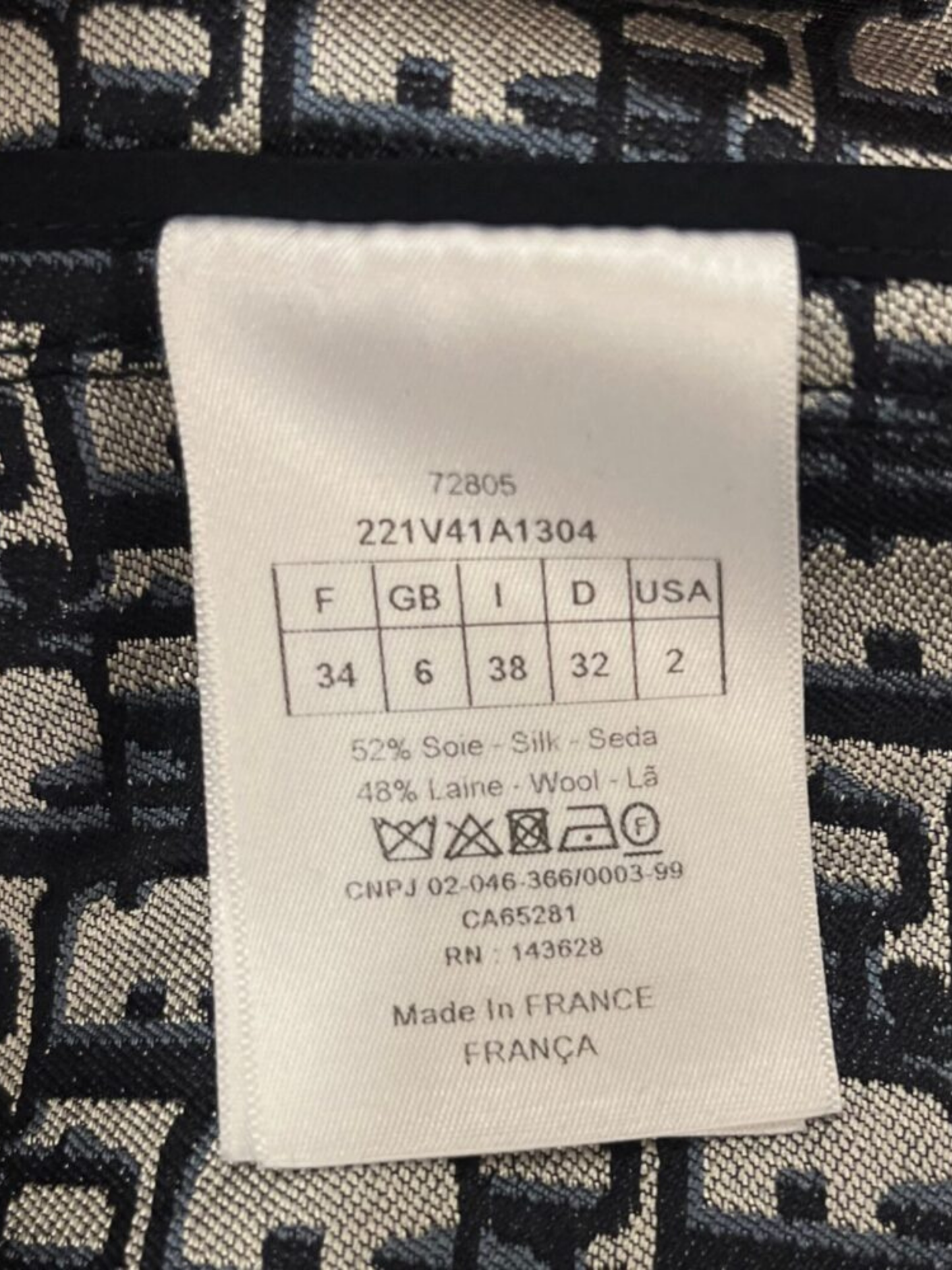 Christian Dior 2020s Navy Wool Silk Cropped Jacket