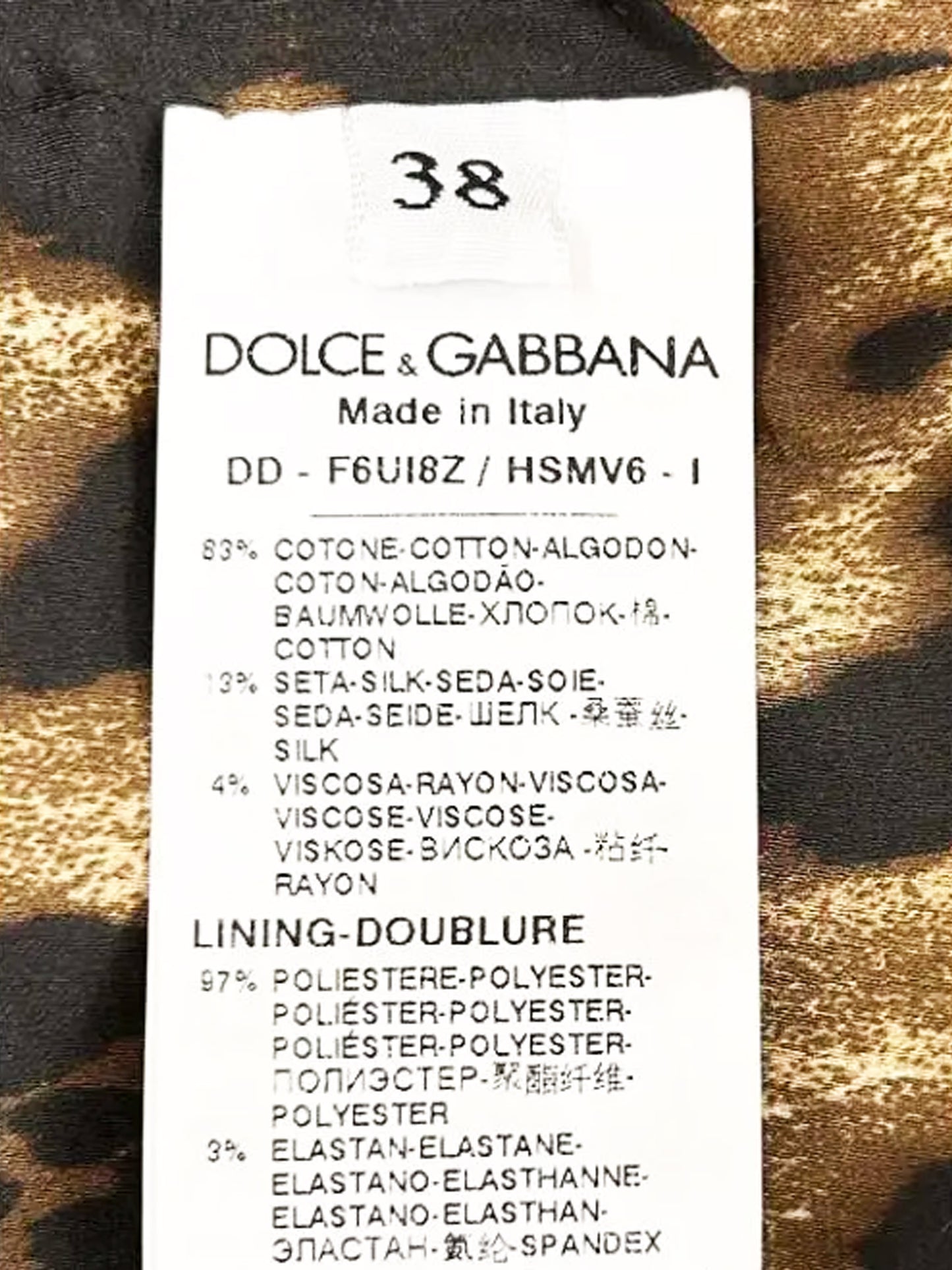 Dolce and Gabbana 2019 Leopard and Roses Brocade Print Dress