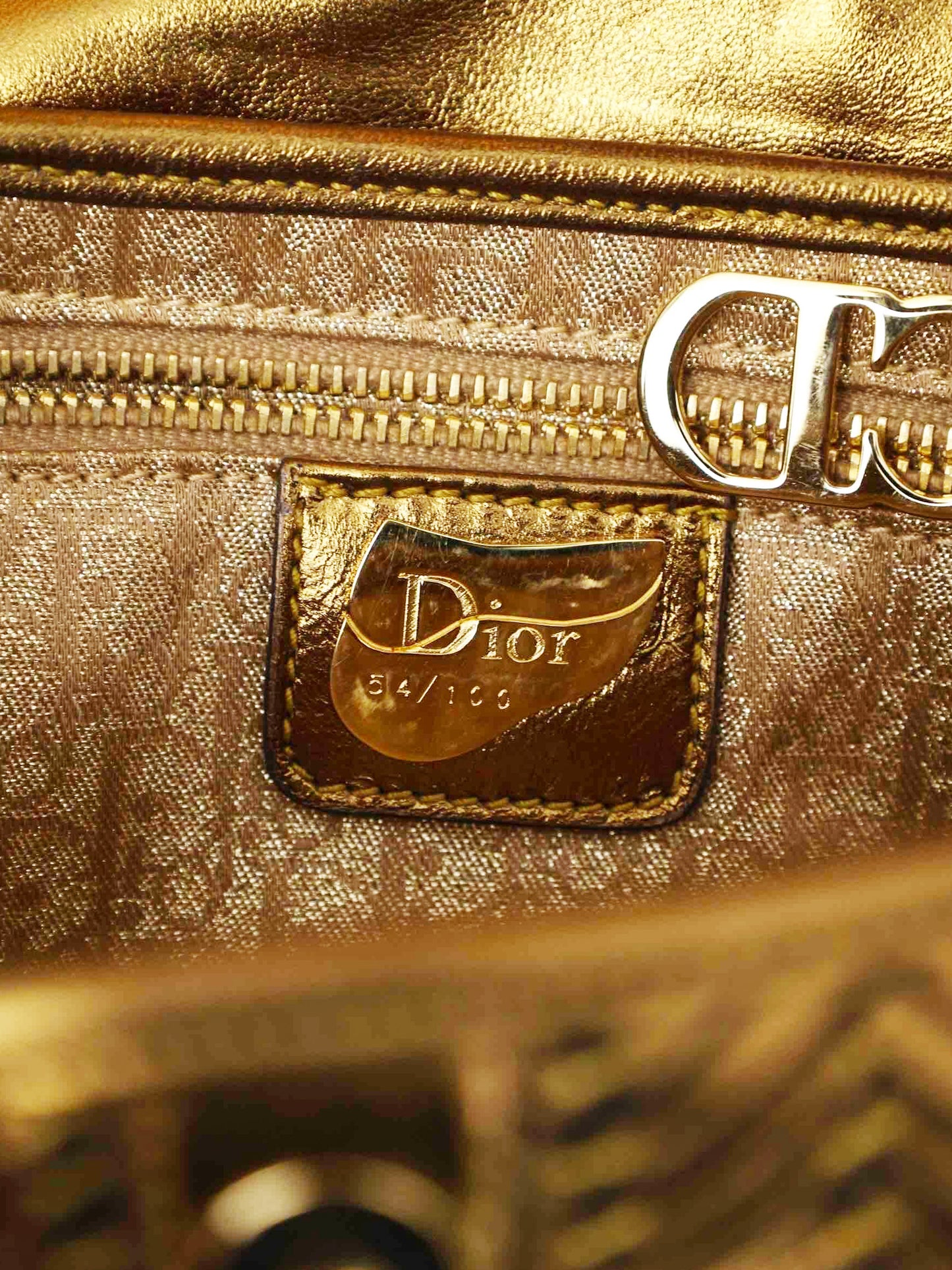 Christian Dior by John Galliano 2006 Limited Edition Egypt Metallic Gold Leather Saddle Bag