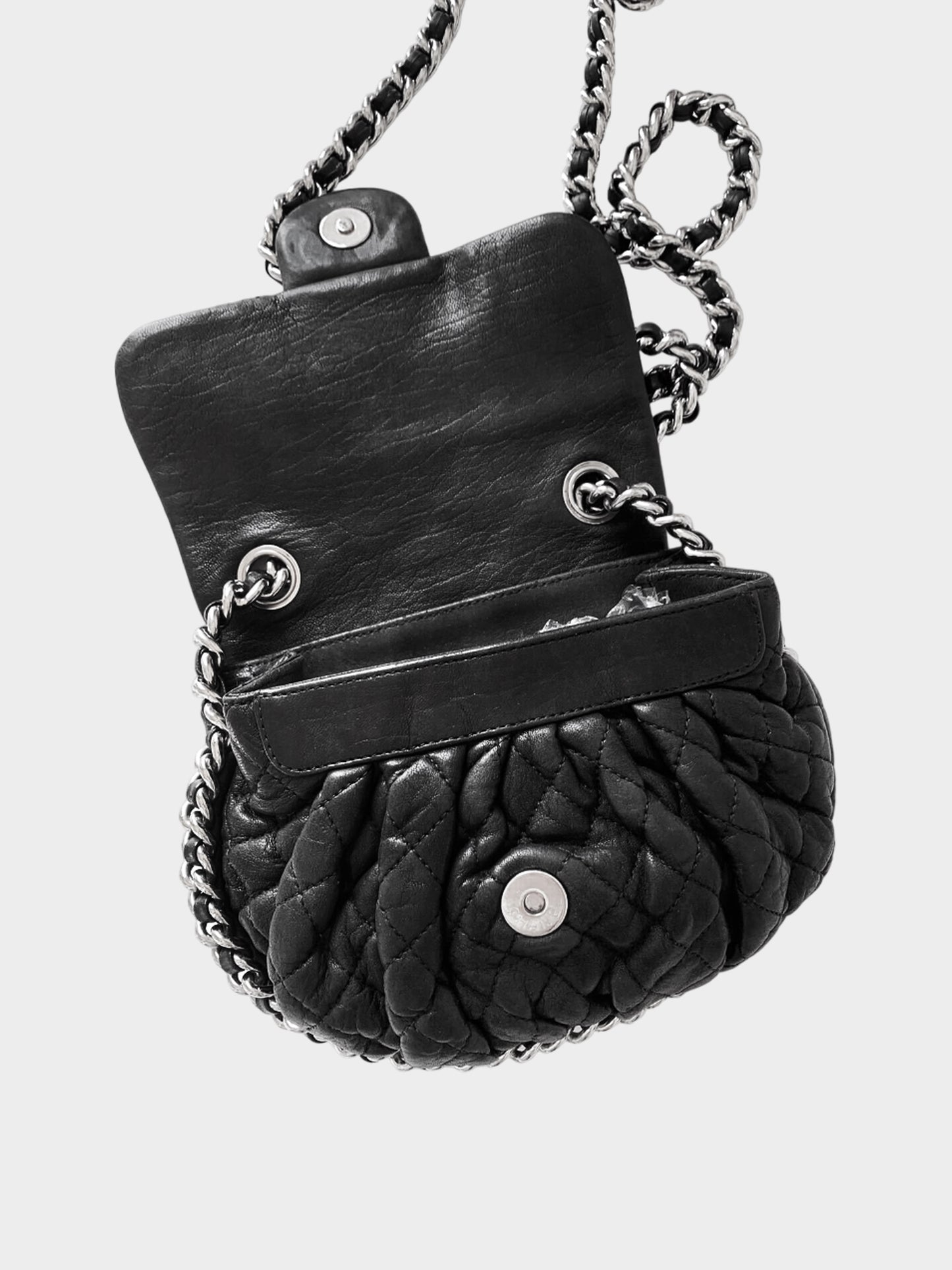 Chanel 2011-2012 Black Chain Around Mini Flap Bag