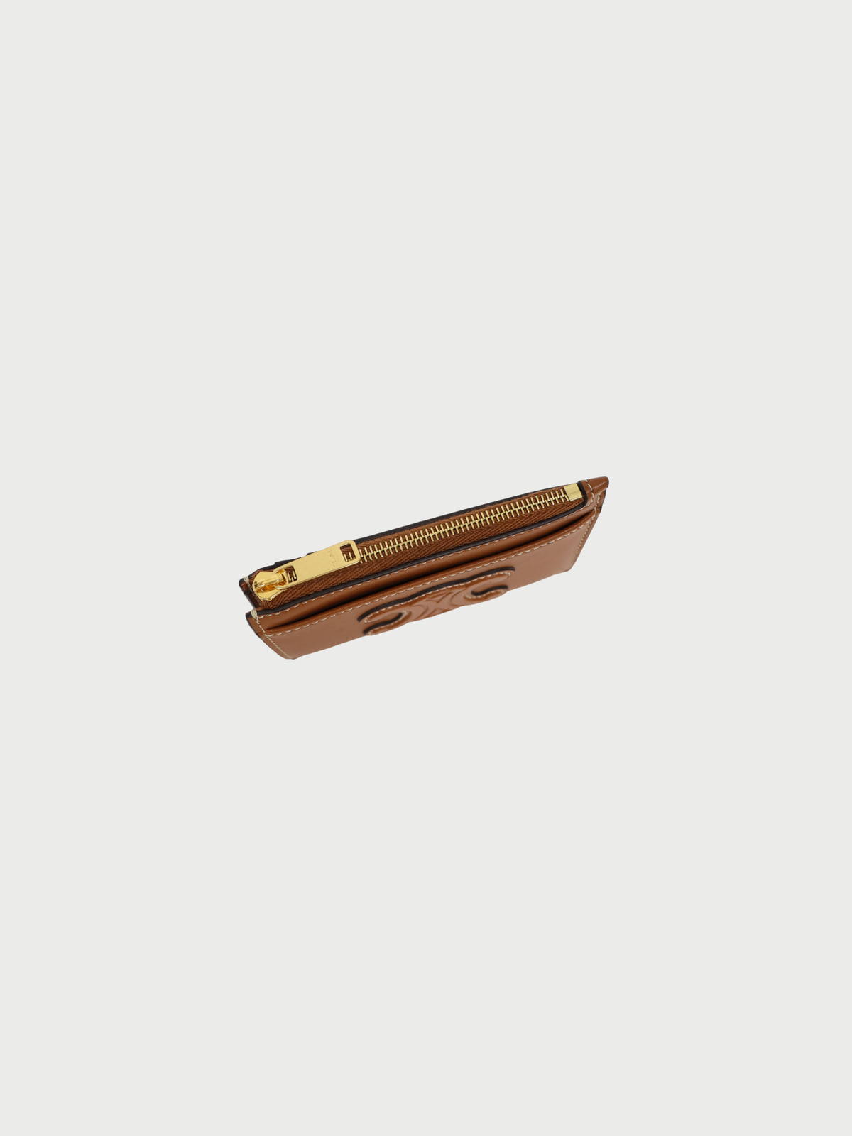 Celine 2020s Brown Leather Triomphe Fragment Case