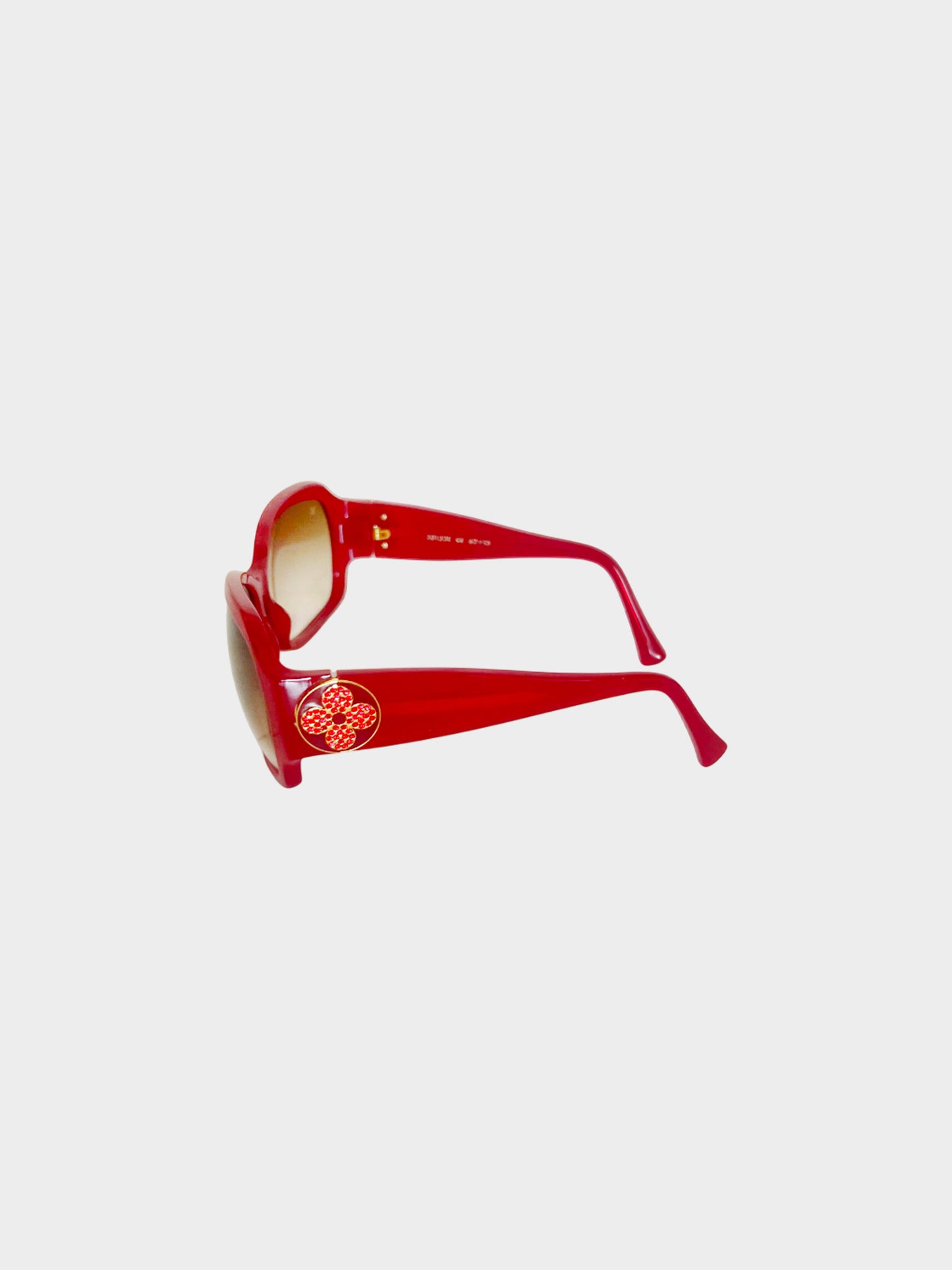 Louis Vuitton 2010s Red Ursula Strass Sunglasses
