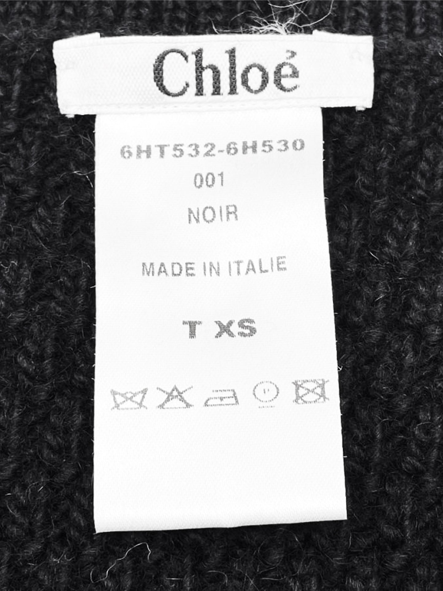 Chloé 2000s Black Wool Knit Cropped Vest
