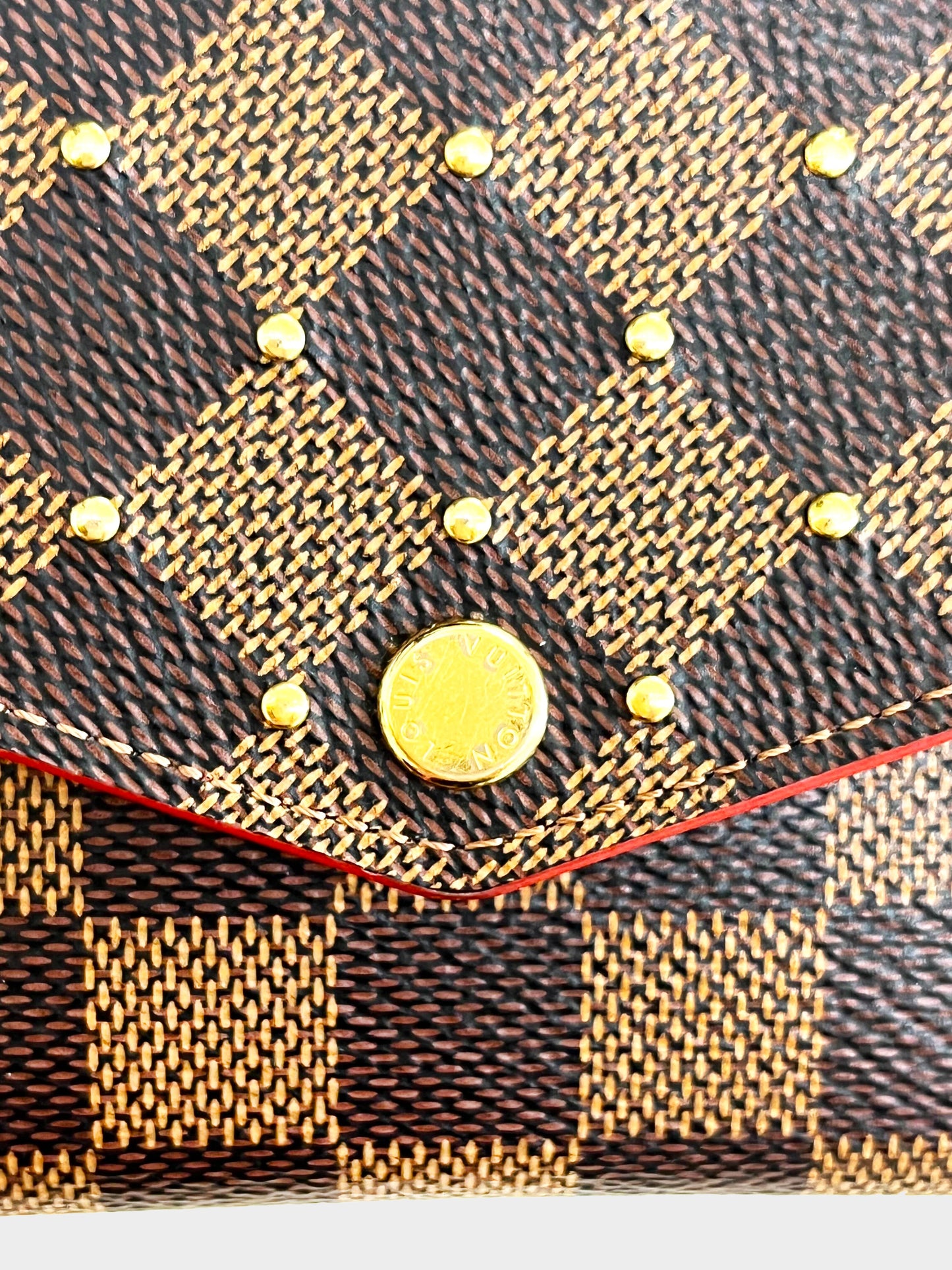 Louis Vuitton FW 2018 Damier Studded Sarah Wallet