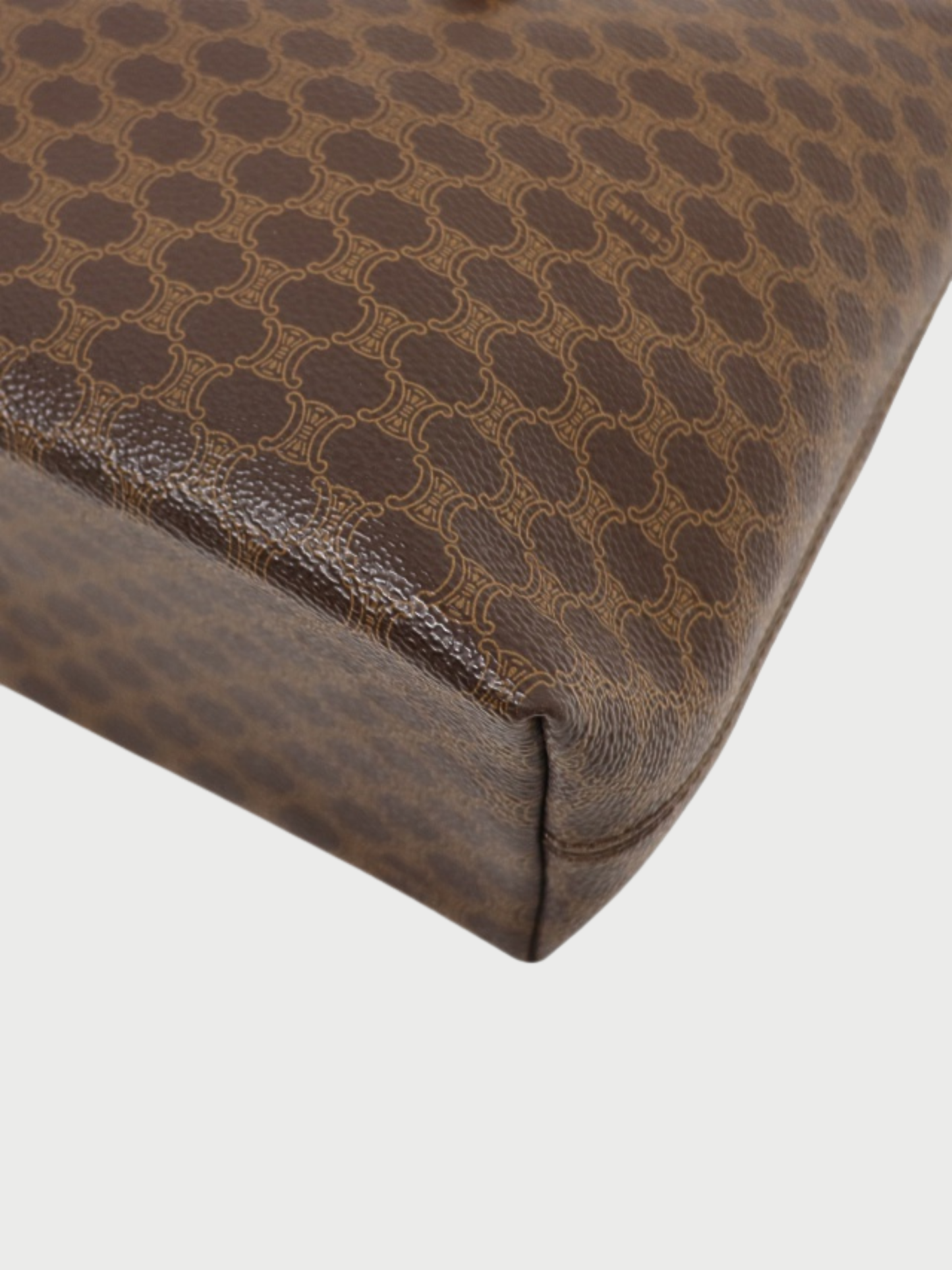 Celine 2000s Brown Macadam PVC Tote Bag