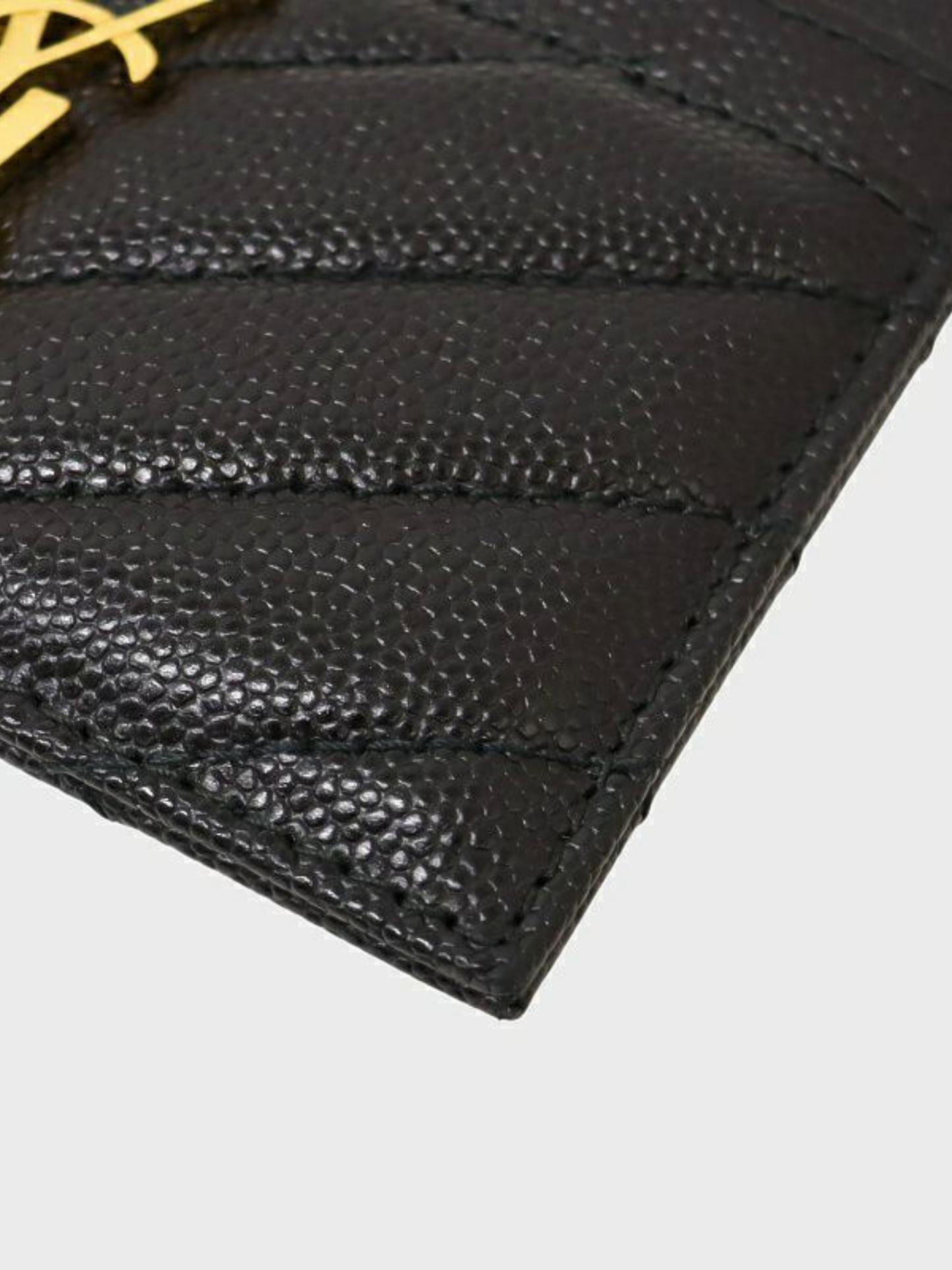 Yves Saint Laurent 2000s Black Cassandra Leather Card Case